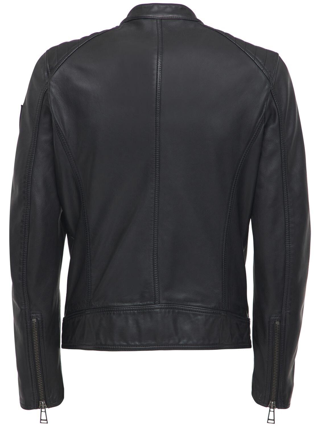 Belstaff V racer 2.0 Tumbled Leather Jacket in Black for Men Lyst