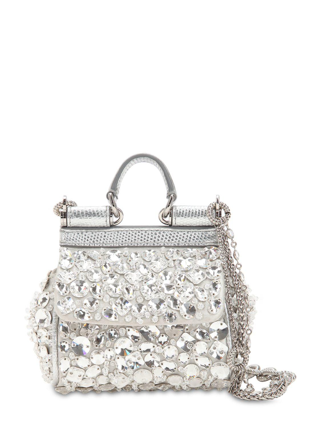 Dolce & Gabbana Kim Mini Rhinestone Sicily Bag
