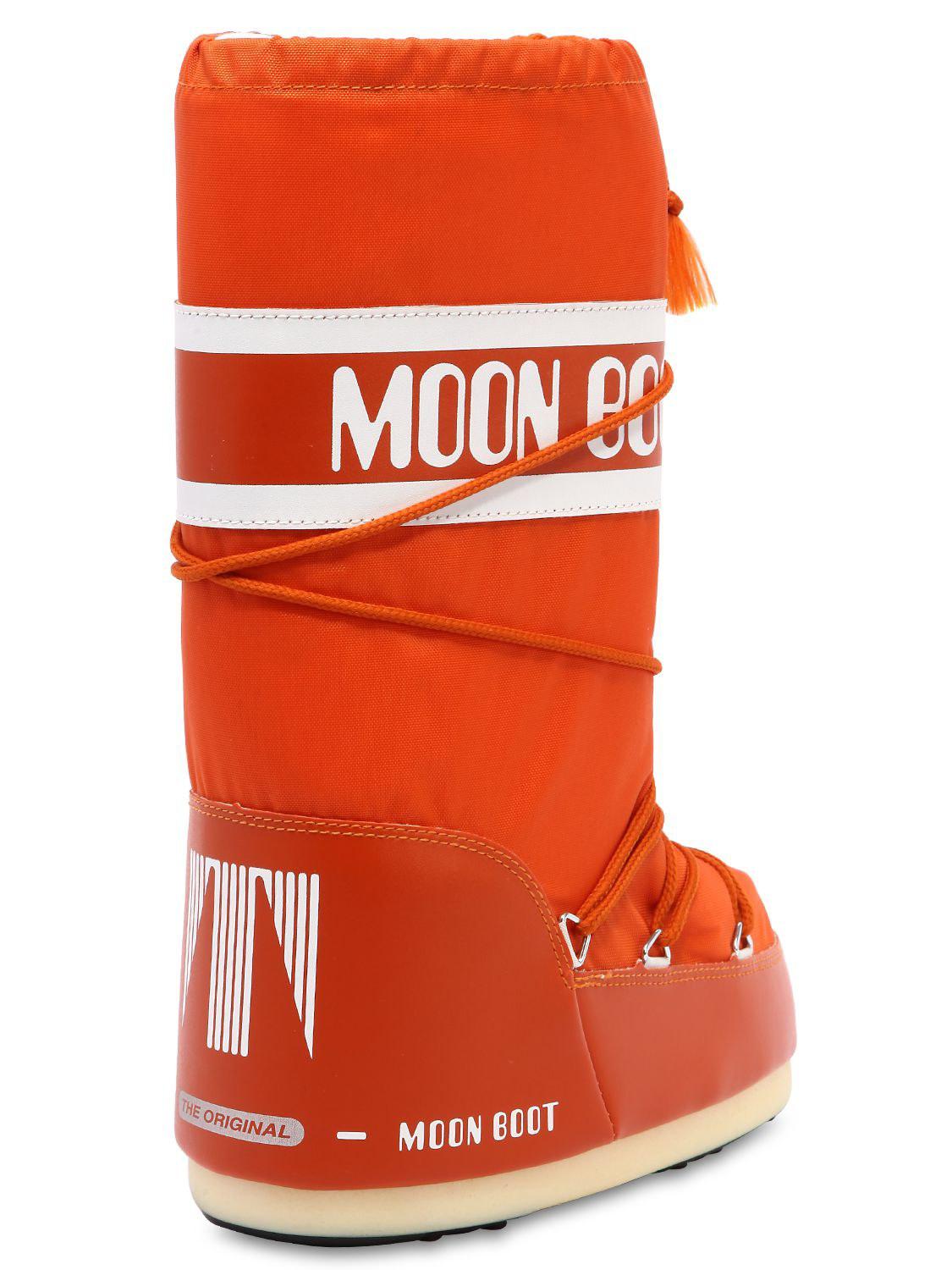 Moon Boot Synthetic Classic Nylon Waterproof Snow Boots in Orange - Lyst