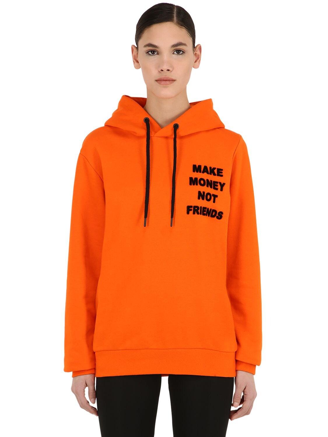 MAKE MONEY NOT FRIENDS Kapuzensweatshirt Aus Baumwolle Mit