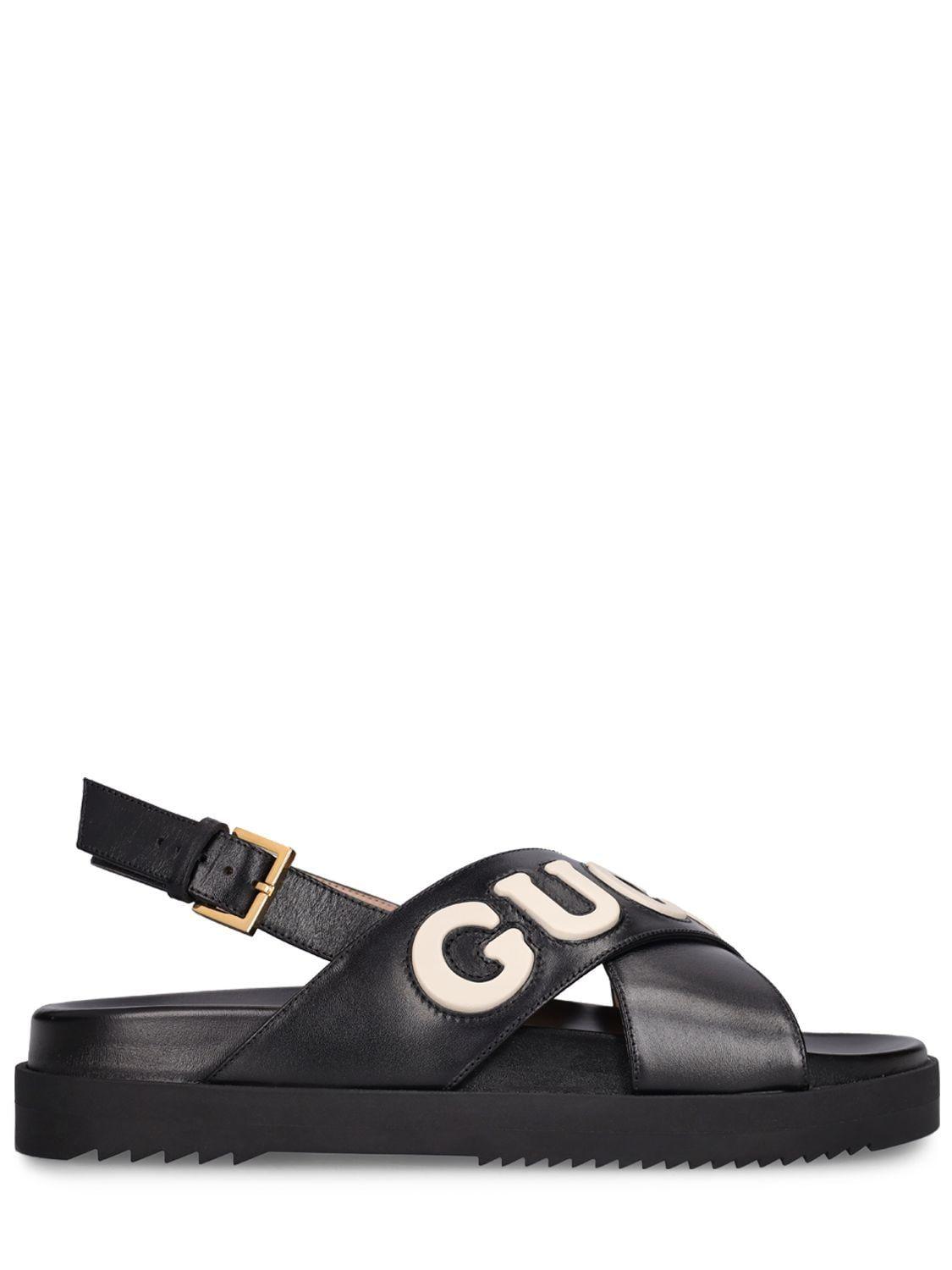 Gucci 35mm Ornella Leather Sandals in Black Lyst