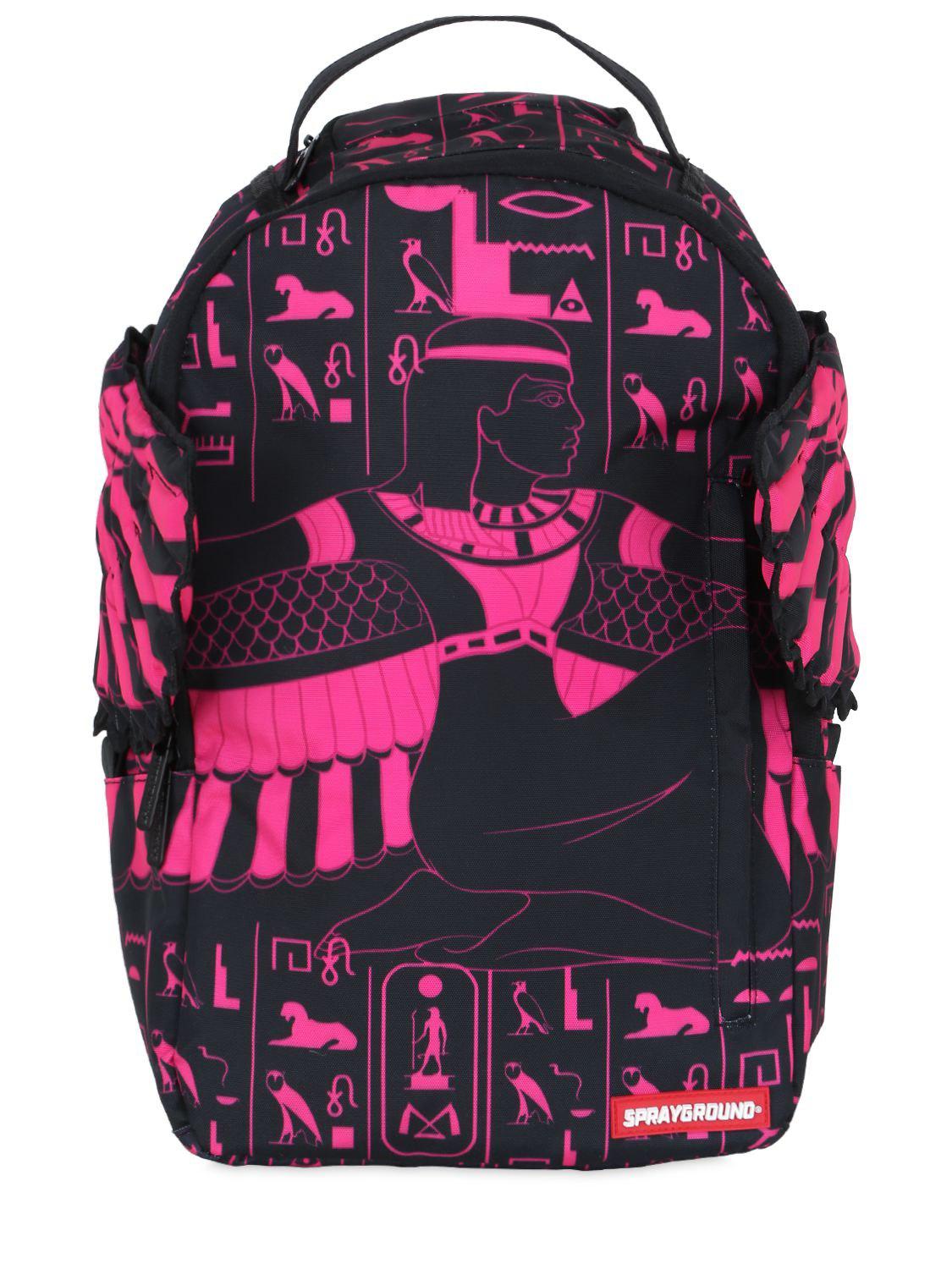 Sprayground Pink Goddess Printed Backpack With Wings - Lyst