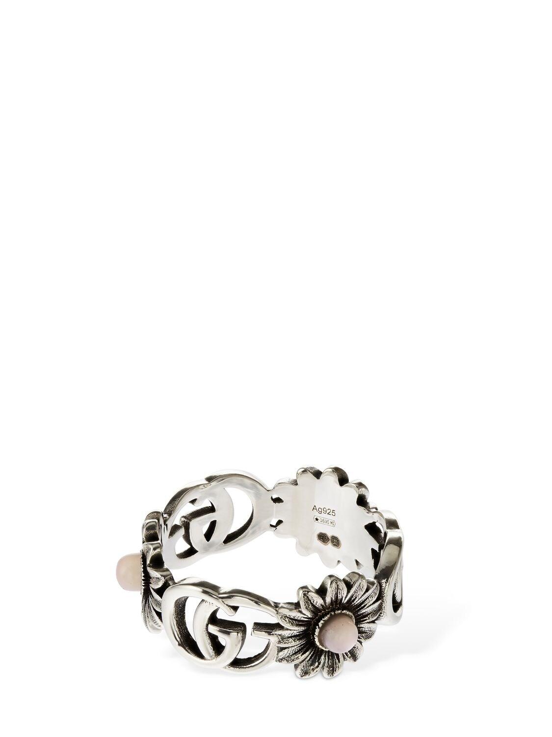 Gucci Double G Flower Ring W/ Mother Of Pearl | Lyst