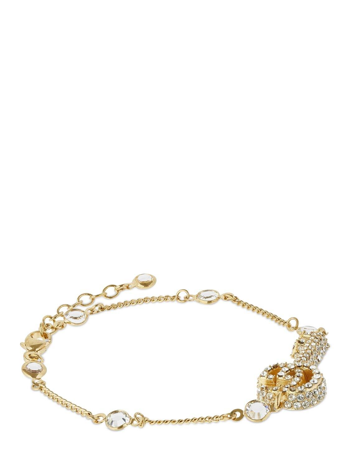 Gucci Double G Key Bracelet W/ Crystals | Lyst