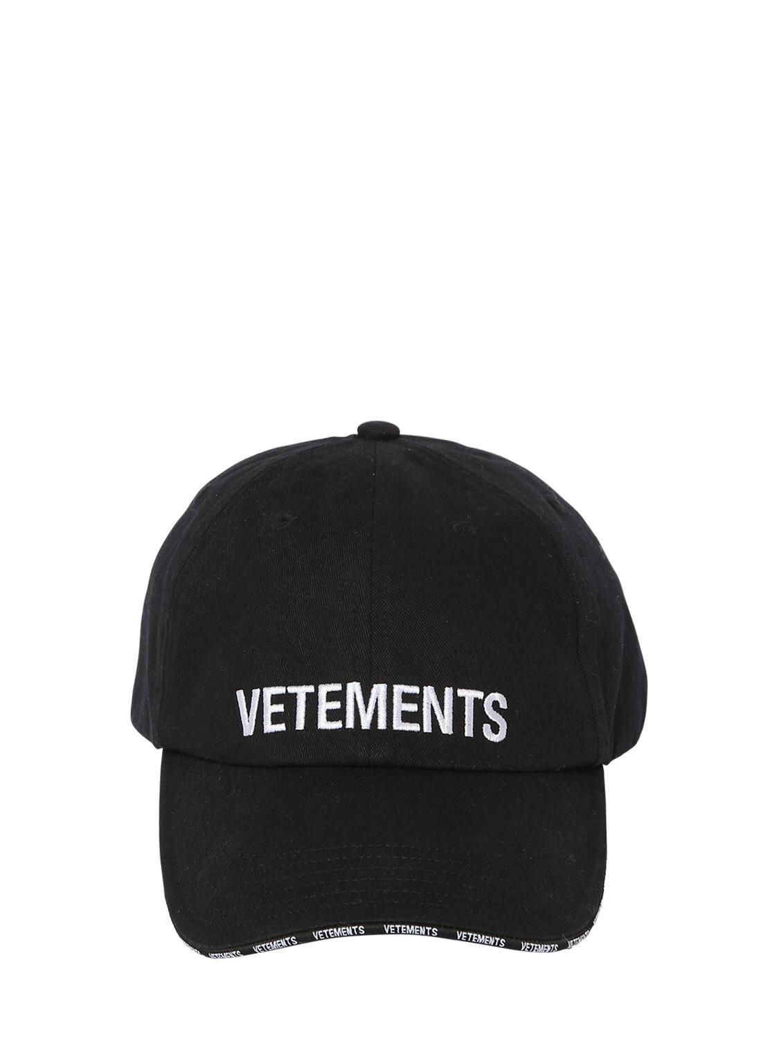 Vetements Logo Embroidered Distressed Baseball Cap in Black for Men - Lyst