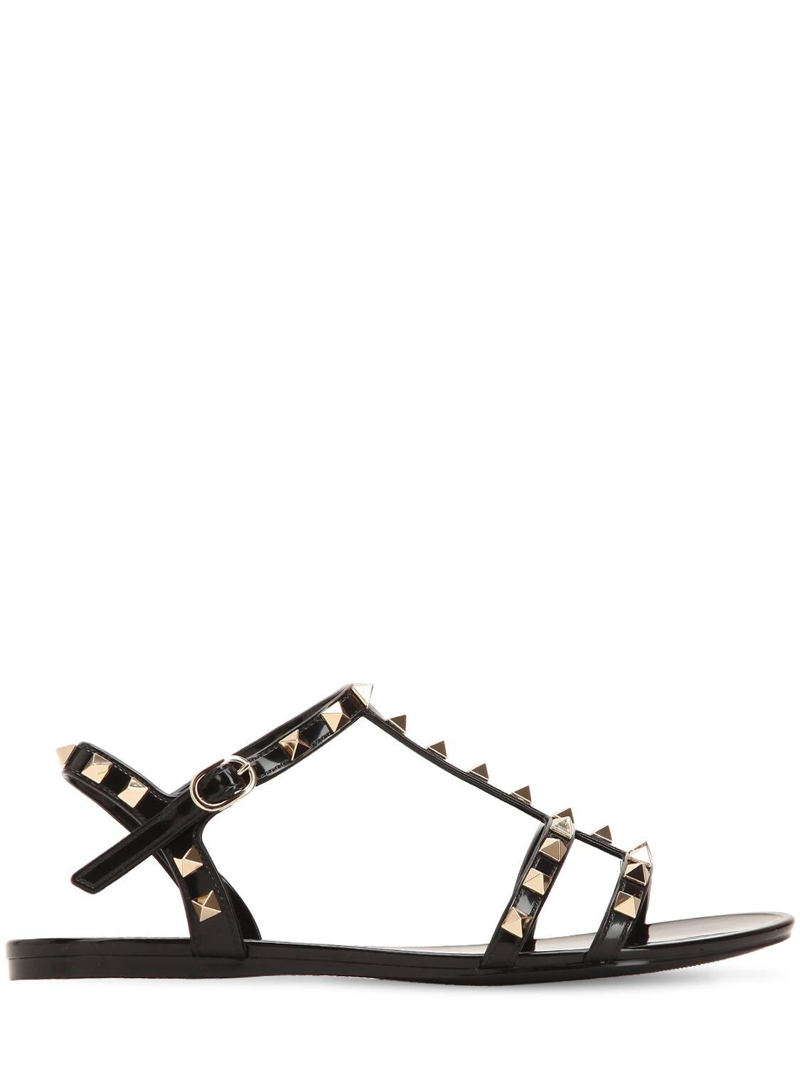 Valentino Garavani Rockstud Sandals in Black - Save 75% - Lyst
