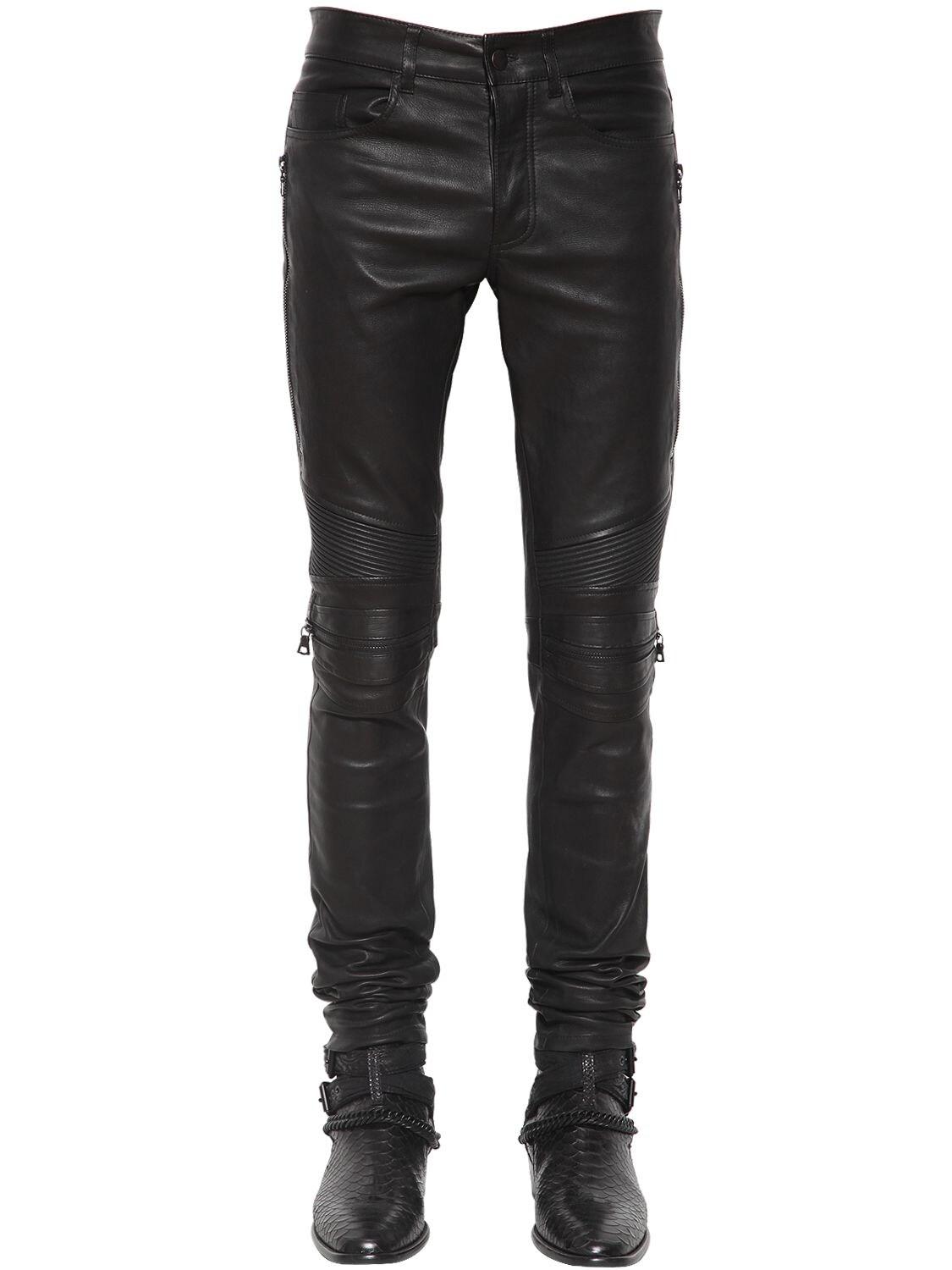 Amiri 15cm Mx2 Leather Jeans in Black for Men | Lyst