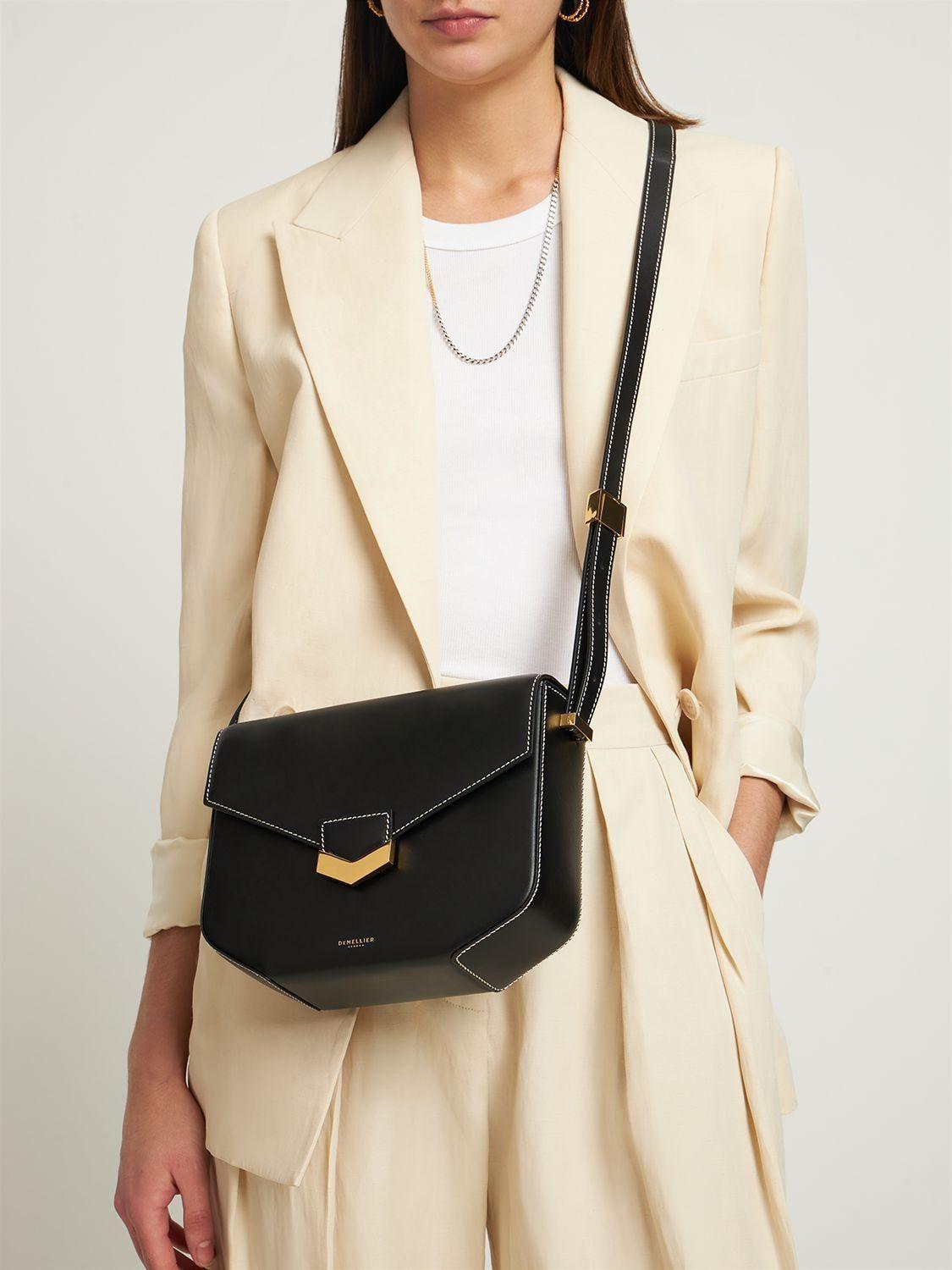 DeMellier London Smooth Leather Shoulder Bag in Black | Lyst