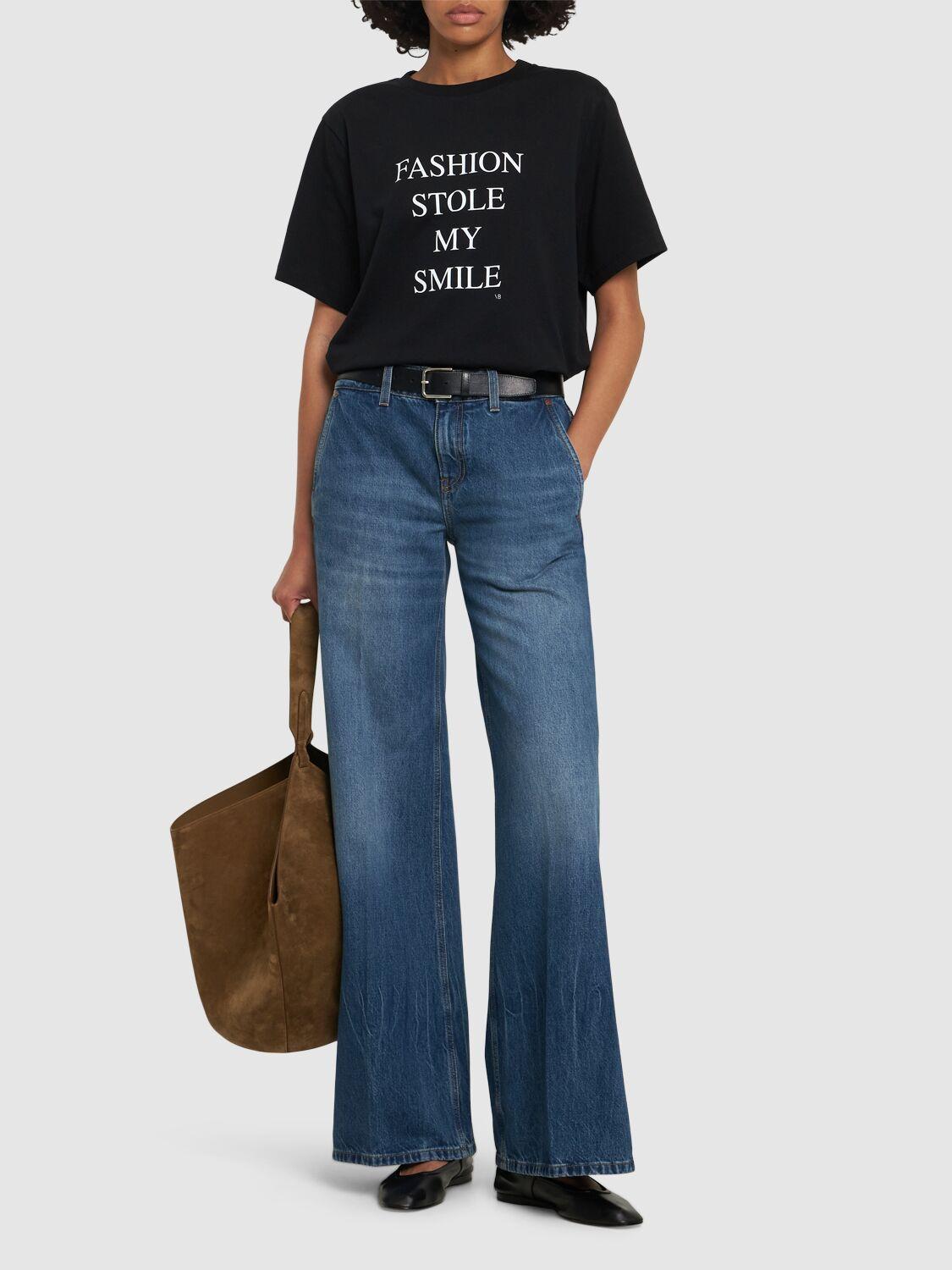 【Victoria Beckham】アリーナデニムハイウエストワイドジーンズ Alina High Waisted Jean In Washed Black | Designer Jeans