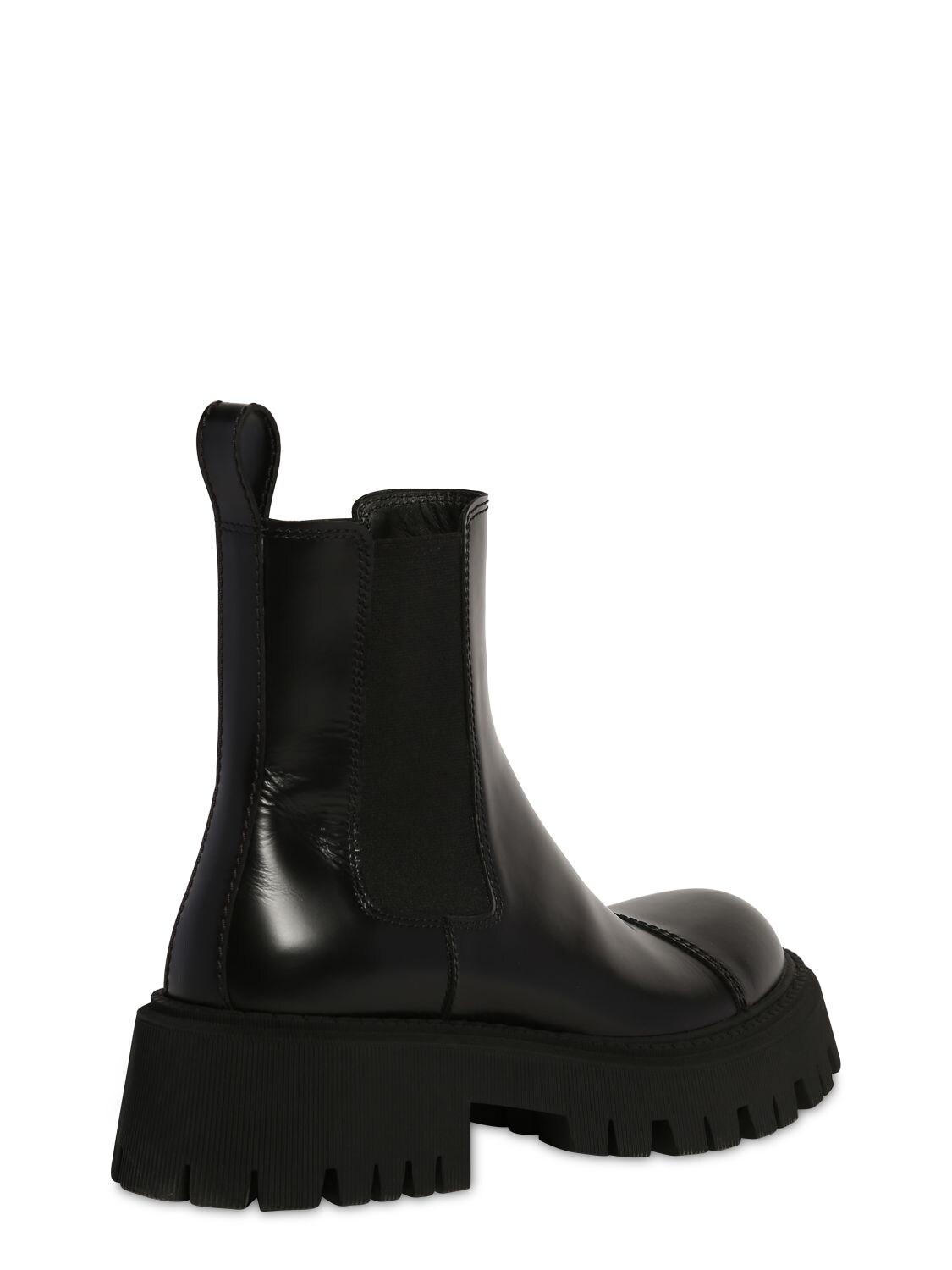 Balenciaga Tractor Bootie L20 Leather Boots in Black for Men - Lyst