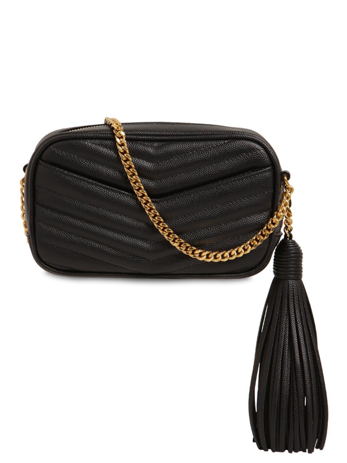 Saint Laurent Mini Lou Quilted Leather Camera Bag in Black Lyst