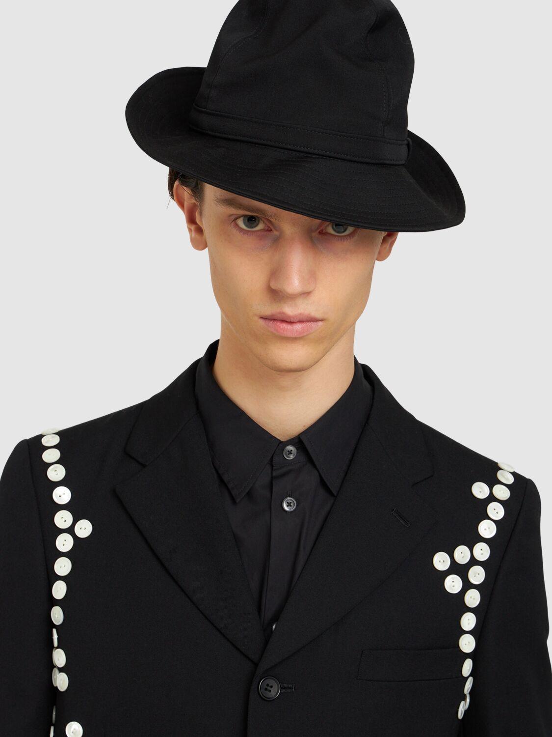 Yohji Yamamoto Fedora Wrinkled Wool Gabardine Hat in Black for Men  
