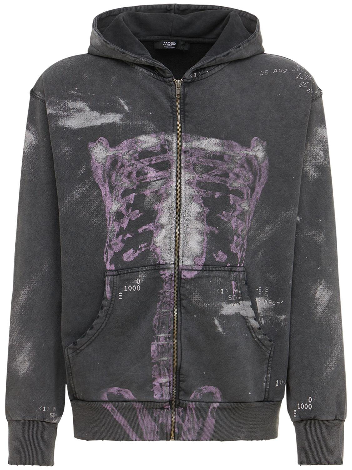 Jaded London X ray Digital Print Zip through Hoodie in Black for Men Lyst