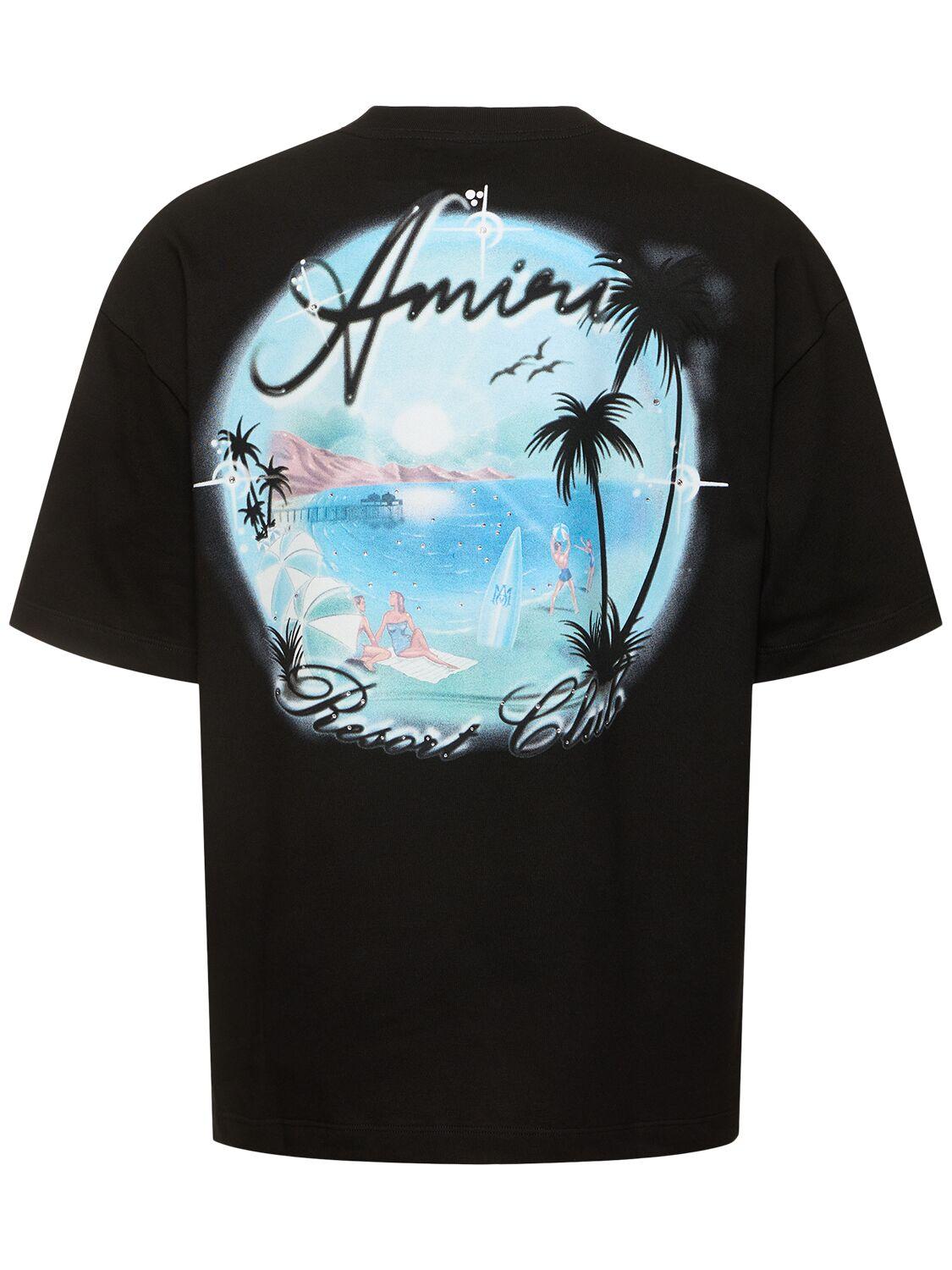 【AMIRI】オーバーサイズエアブラシ・ロゴ・グラフィックTシャツ Amiri Airbrush Oversize T-shirt in Black for Men | Lyst