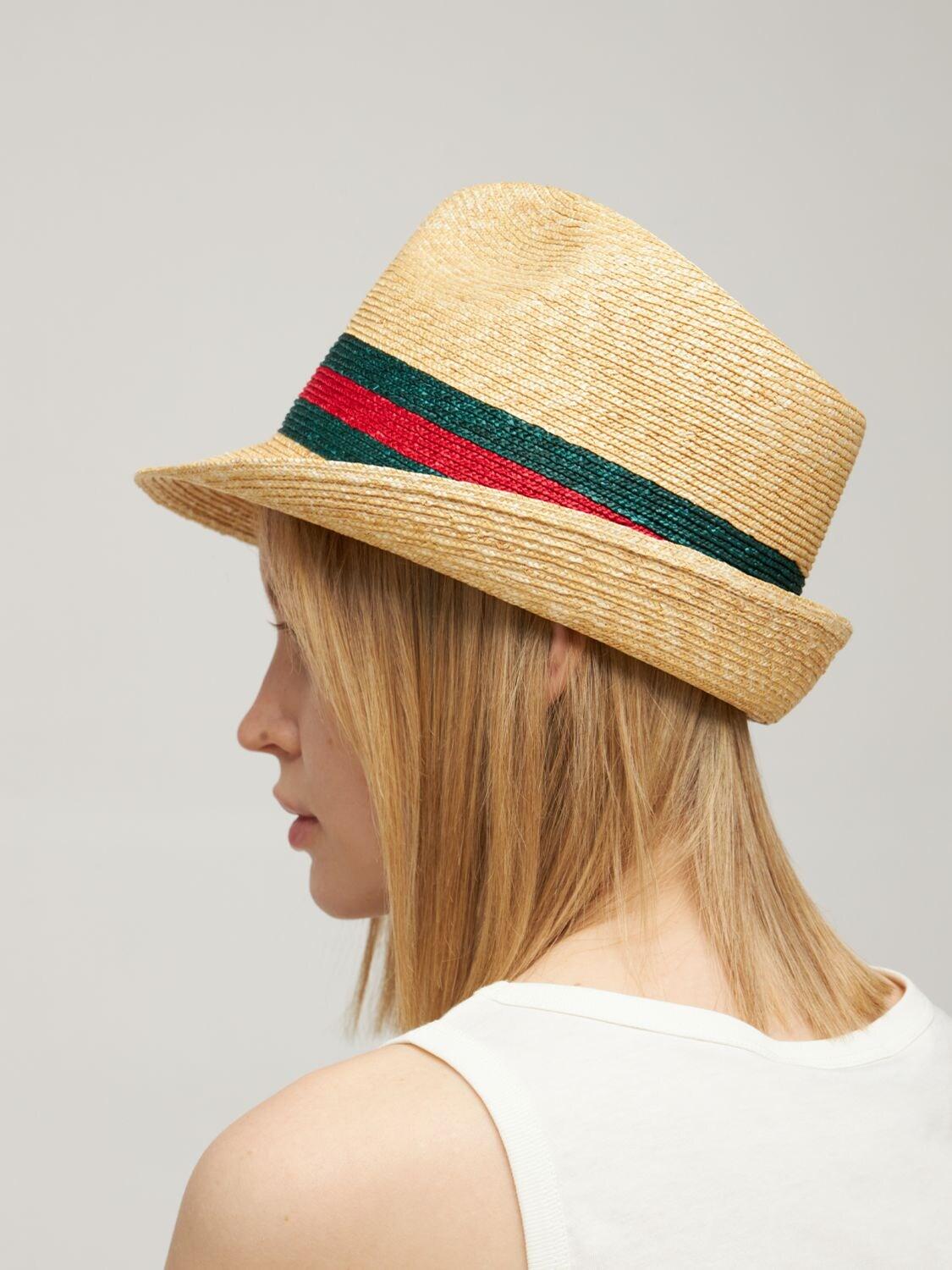 Gucci Woven Straw Fedora Hat in Natural for Men | Lyst
