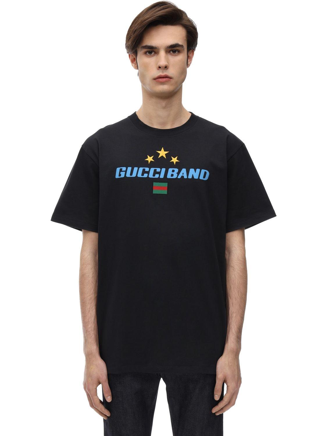 Gucci Band Cotton Jersey Tshirt in Black for Men Lyst