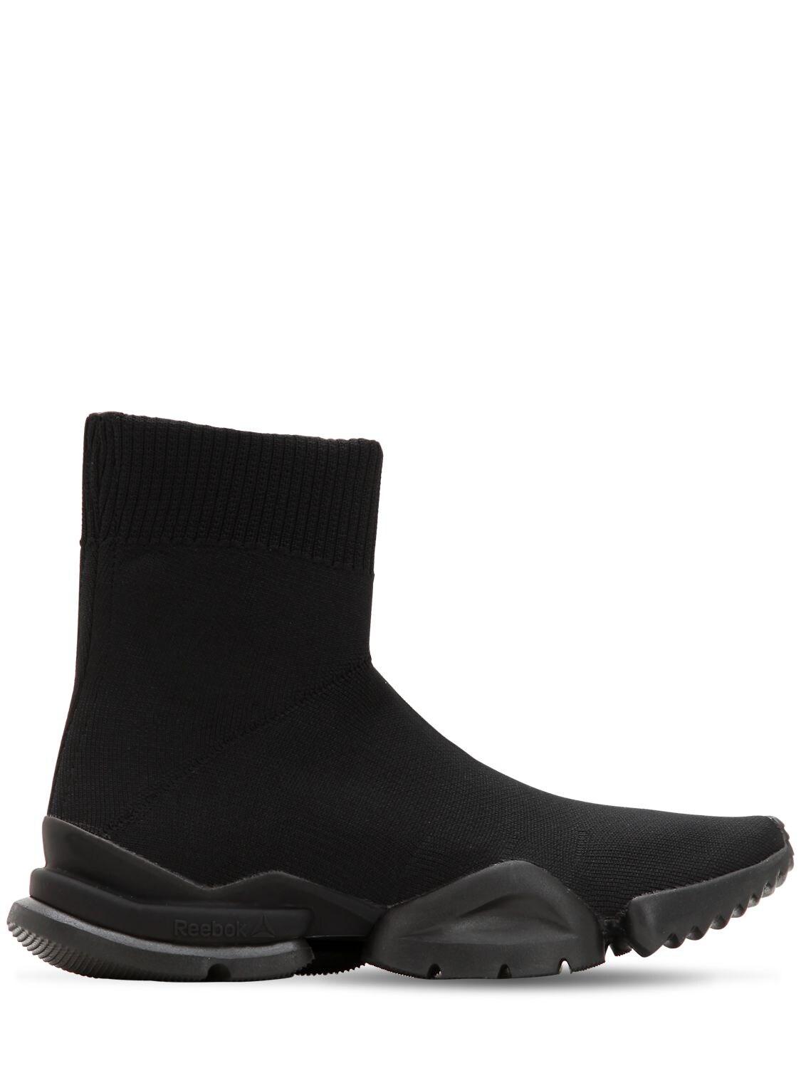 Reebok Knit Sock Sneakers in Black | Lyst