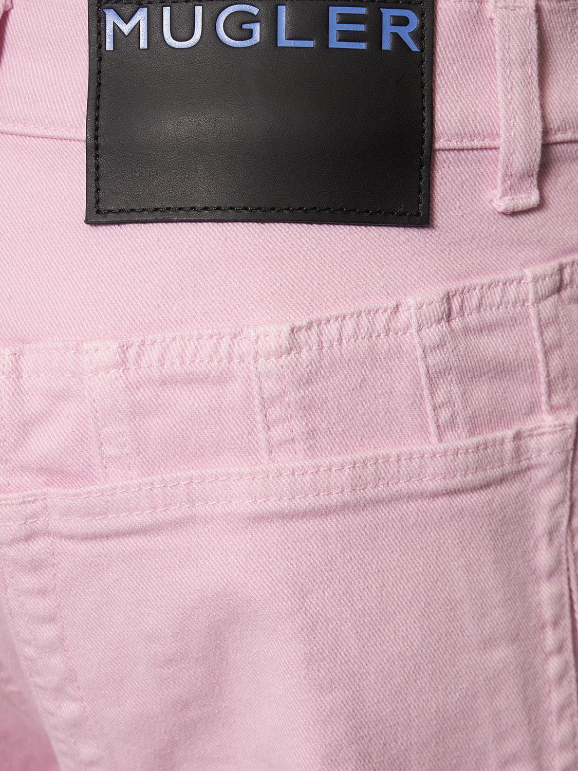 Mugler Denim Low Waist baggy Spiral Jeans in Pink