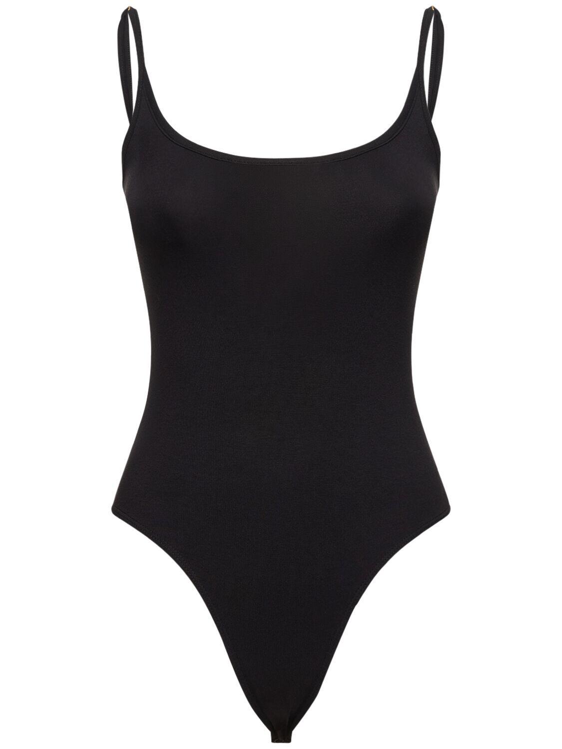 We Wore What Scoop Jersey Bodysuit in Black Lyst