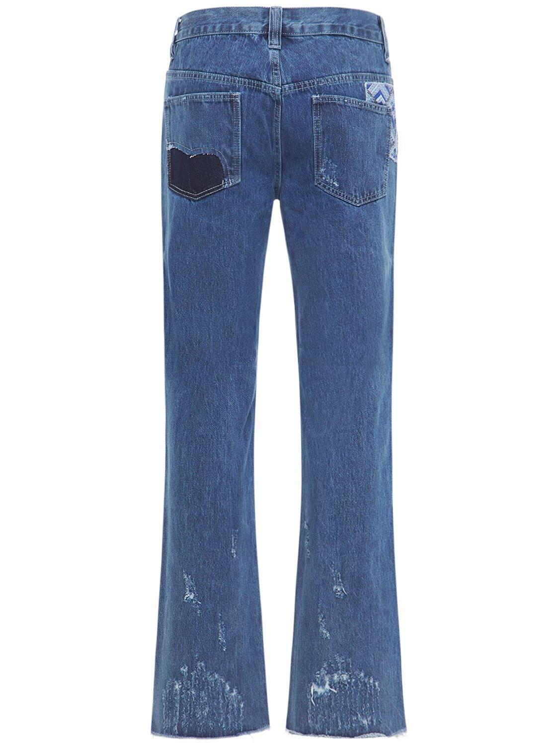Denim Reworked Patchwork Bootcut Jeans 