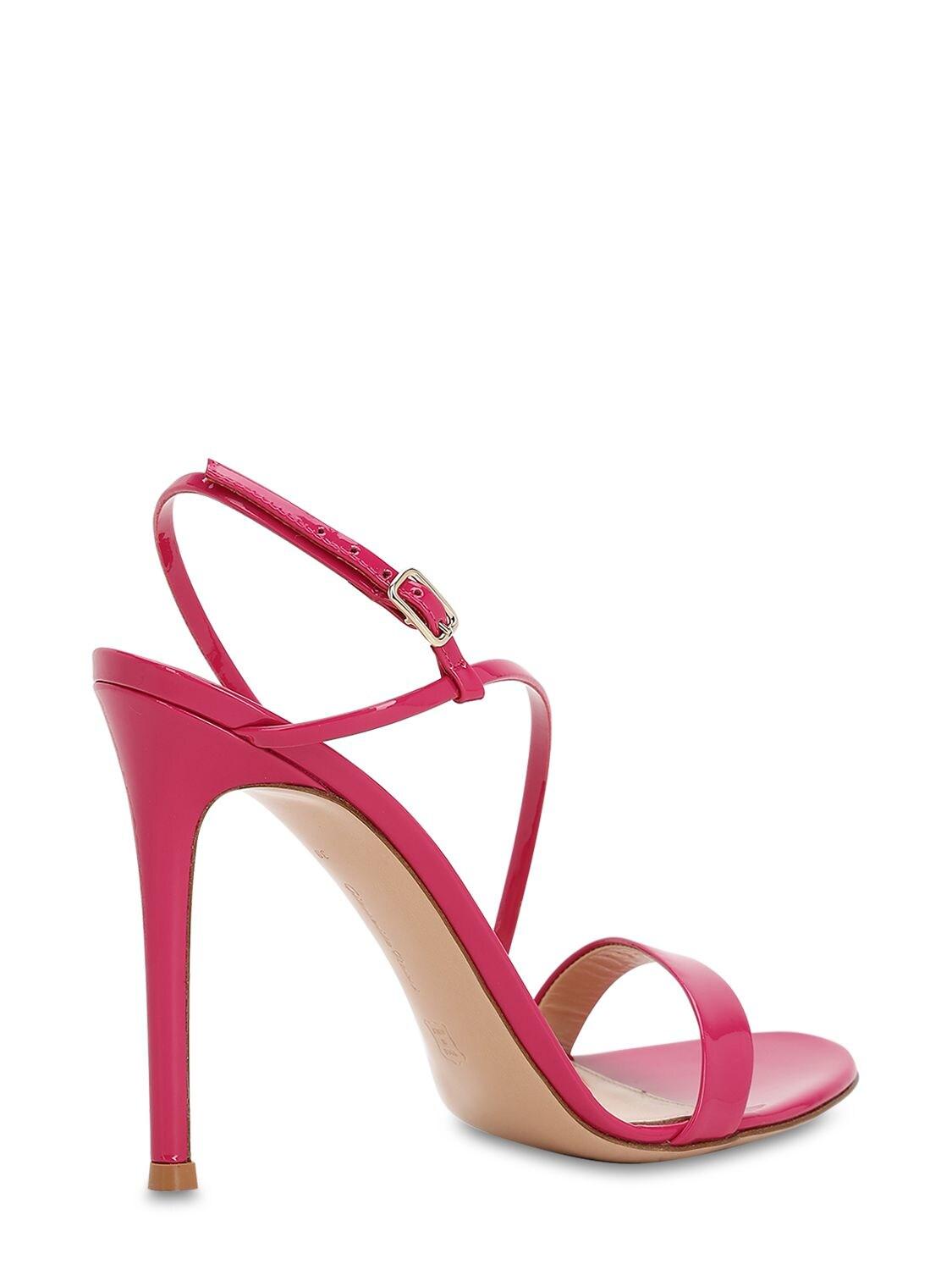 Gianvito Rossi 105mm Manhattan Patent Leather Sandals in Fuchsia (Pink ...