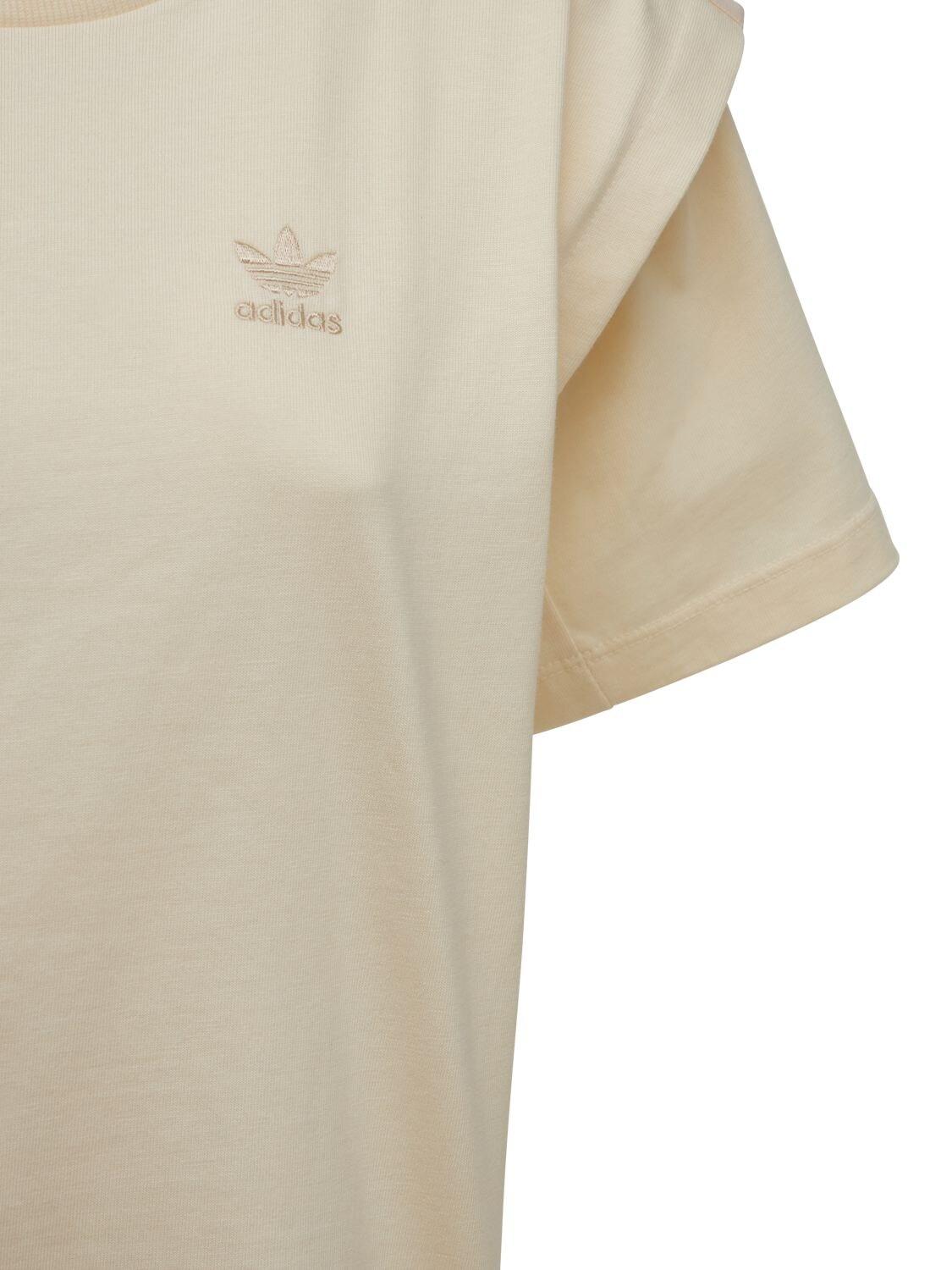 adidas Originals Traceable Icons Cotton T-shirt in Beige (Natural) | Lyst