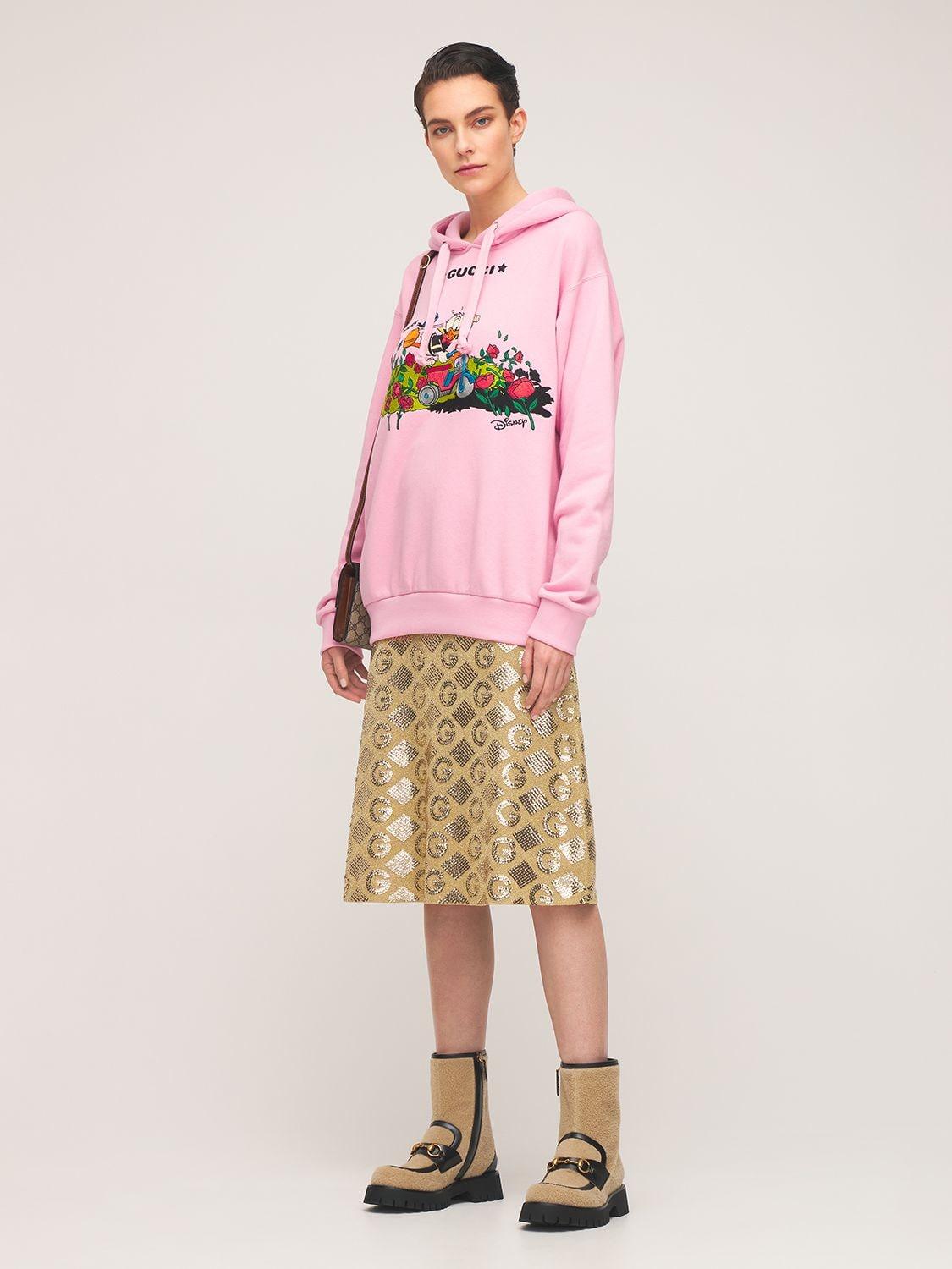 Gucci Oversize Disney X Cotton Hoodie in Pink | Lyst
