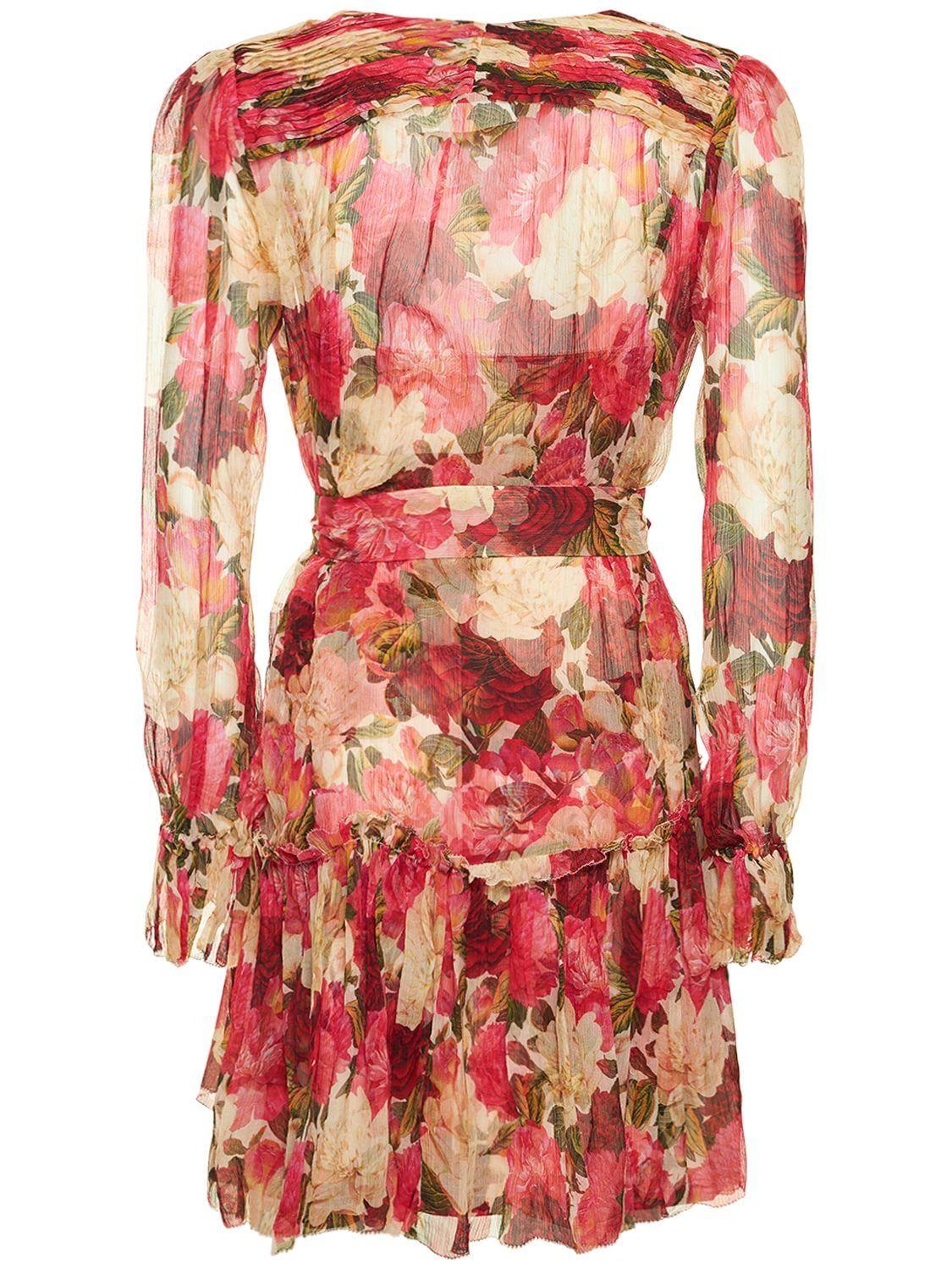 Zimmermann red floral outlet dress