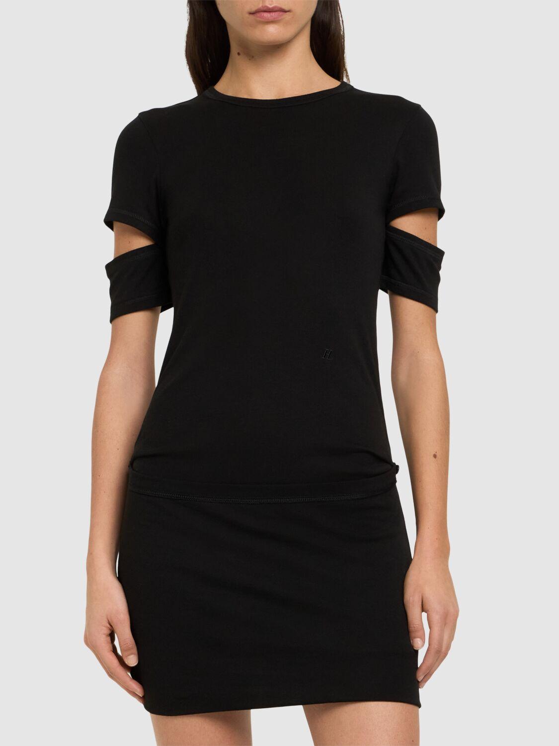 Helmut Lang レディース ブラック Slash カットアウトジャージードレス 