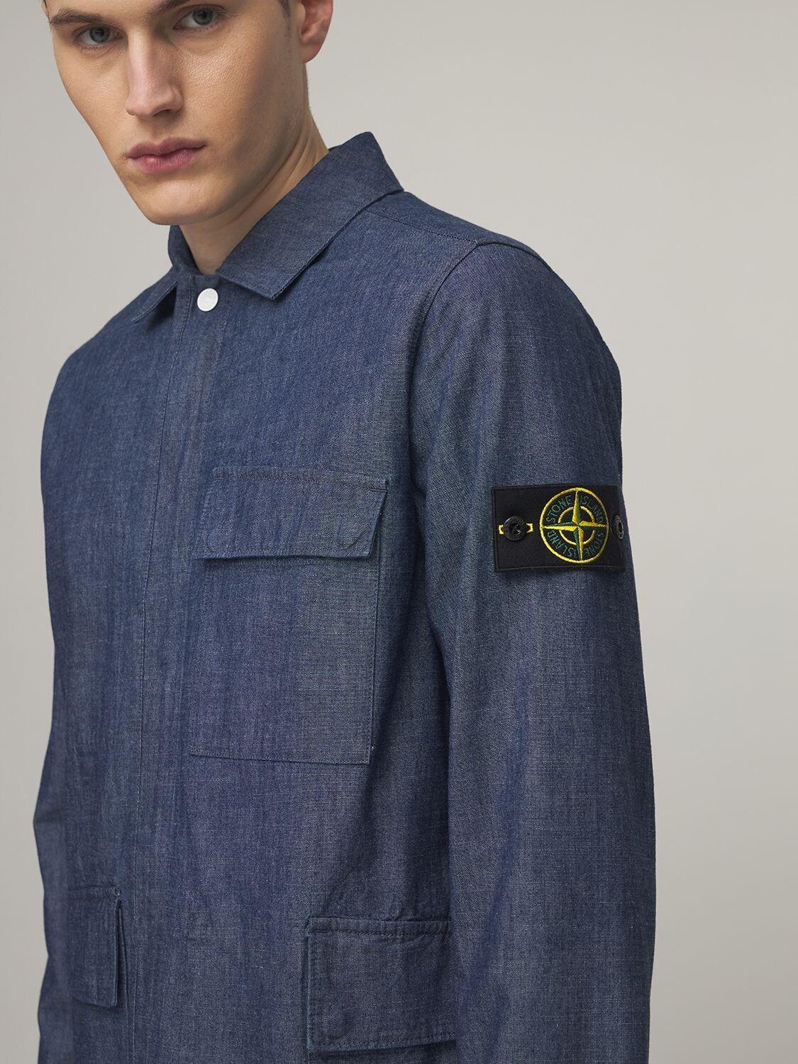 stone island washed canvas overshirt