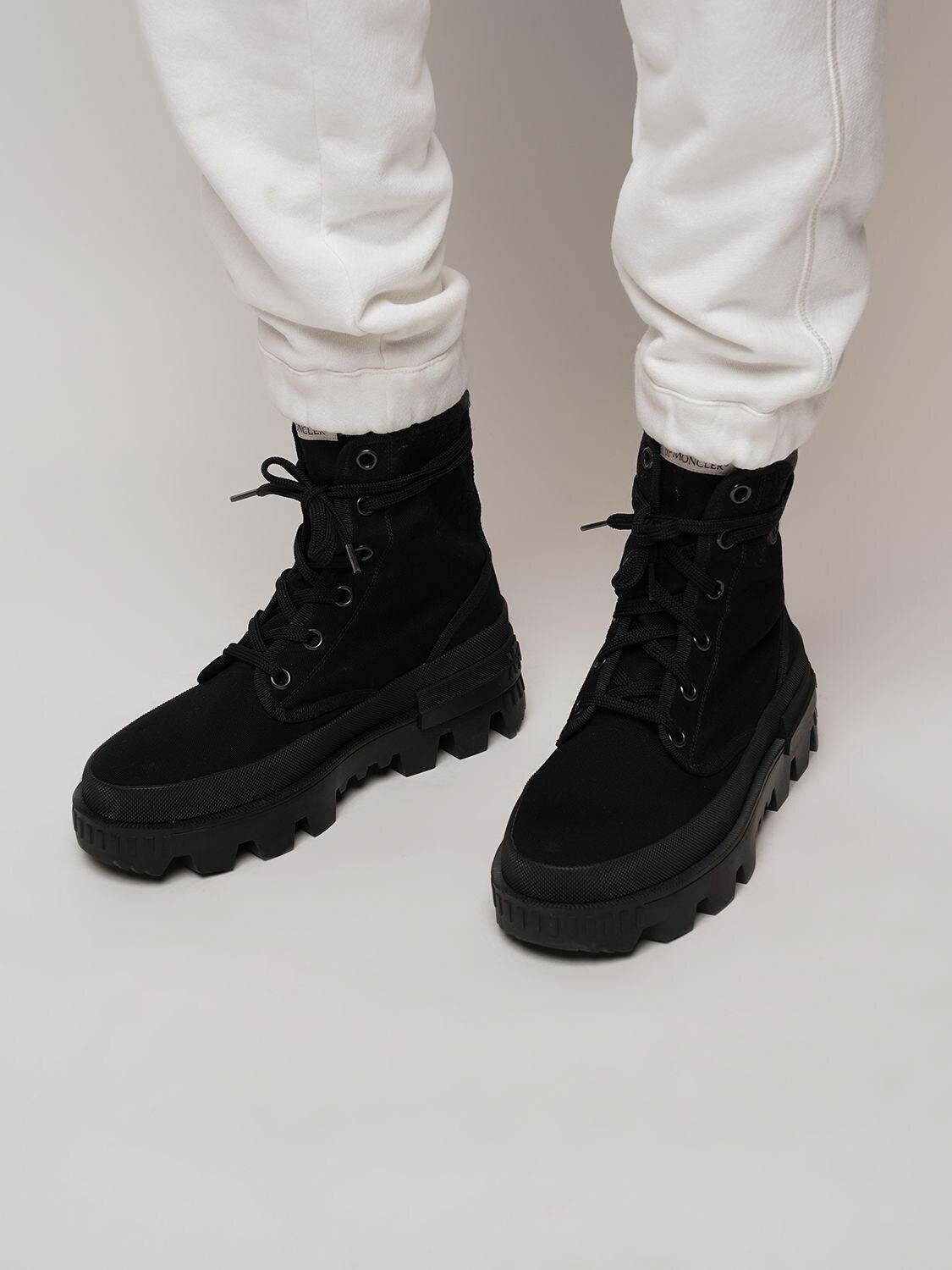 Moncler 40mm Pyla Canvas Ankle Boots in Black for Men | Lyst