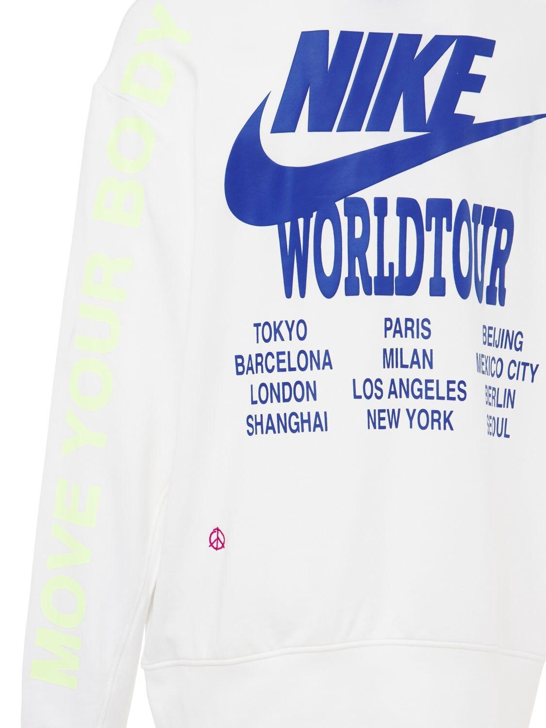 Nike World Tour Sweatshirt Hoodie in White for Men - Lyst