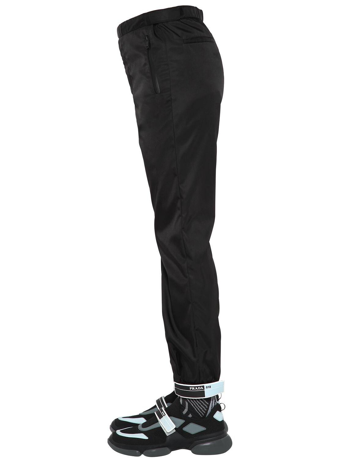Prada Synthetic Nylon Gabardine Track Pants in Black for Men - Lyst