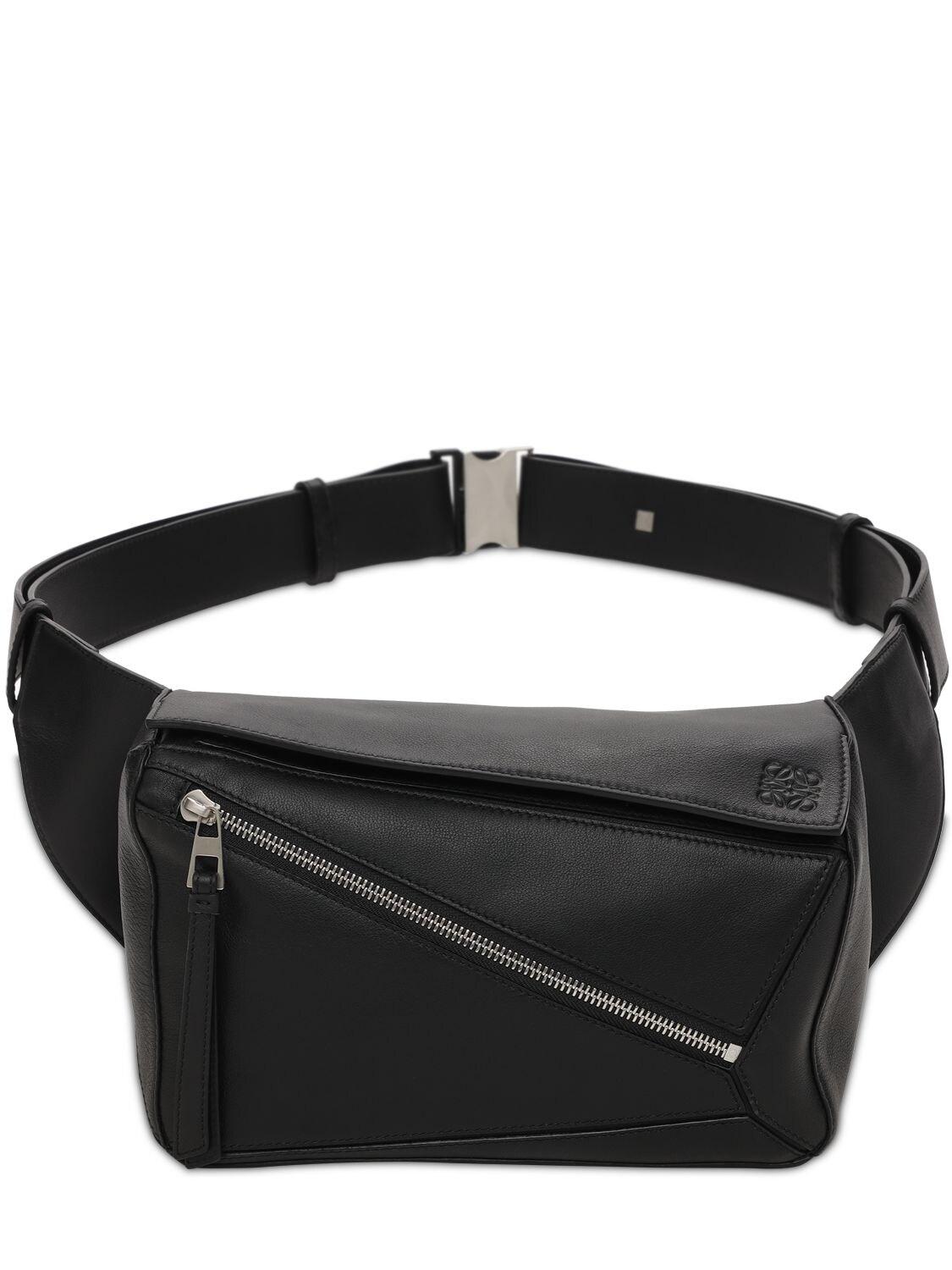 Small Puzzle Belt Bag in Black - Loewe