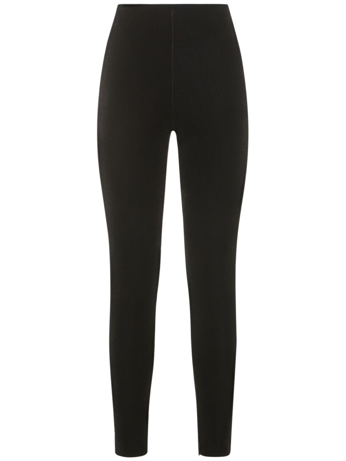 WARDROBE.NYC Stretch-velvet leggings