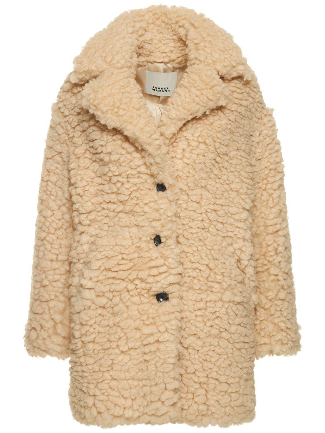 Isabel Marant Sabrine Curly Faux Fur Short Coat in Natural | Lyst