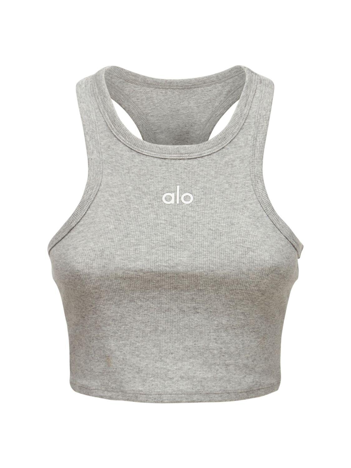 Alo Yoga Aspire Tank Top in Gray | Lyst Alo Yoga Aspire Tank Top in Gray | Lyst