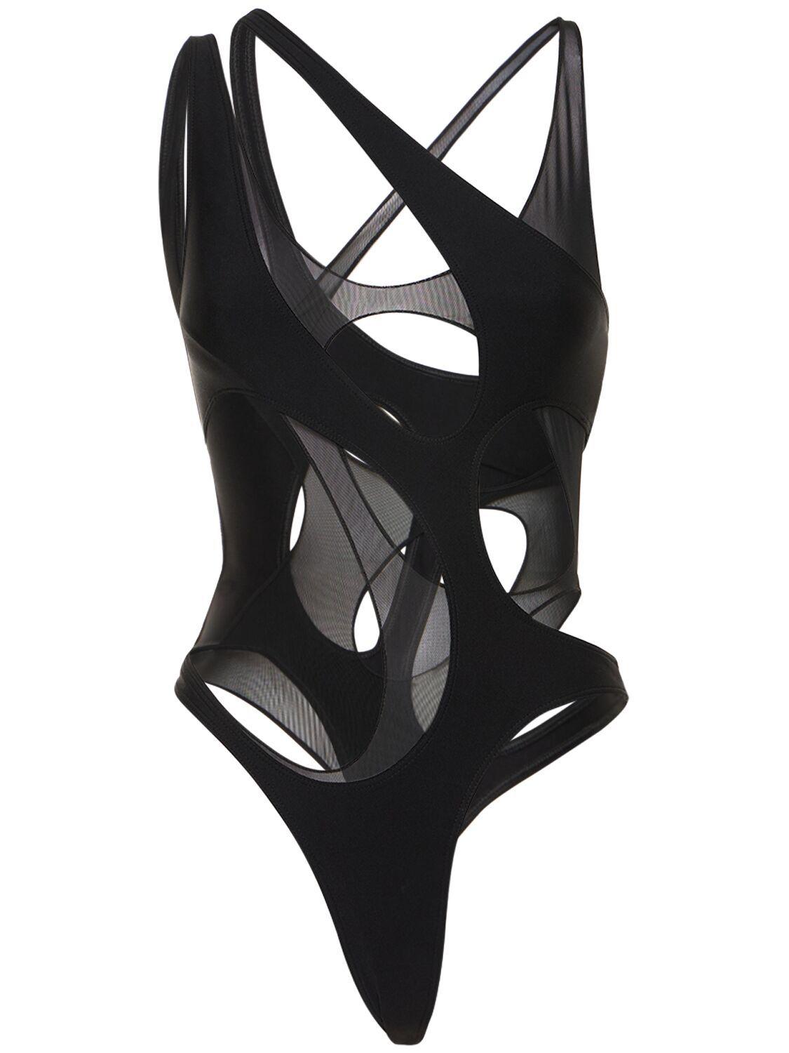 Mugler Layered Cutout One Piece Swimsuit in Black | Lyst Mugler Layered Cutout One Piece Swimsuit in Black | Lyst