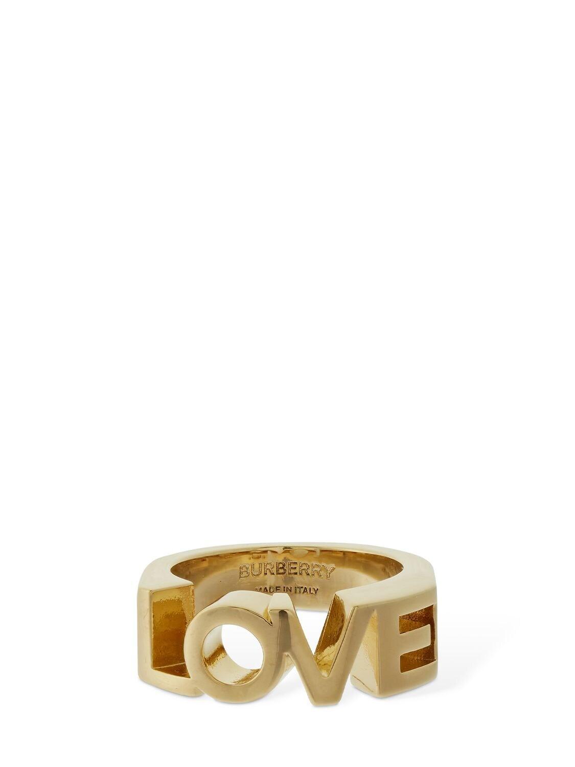 Burberry Love Logo Band Ring in Gold (Metallic) | Lyst