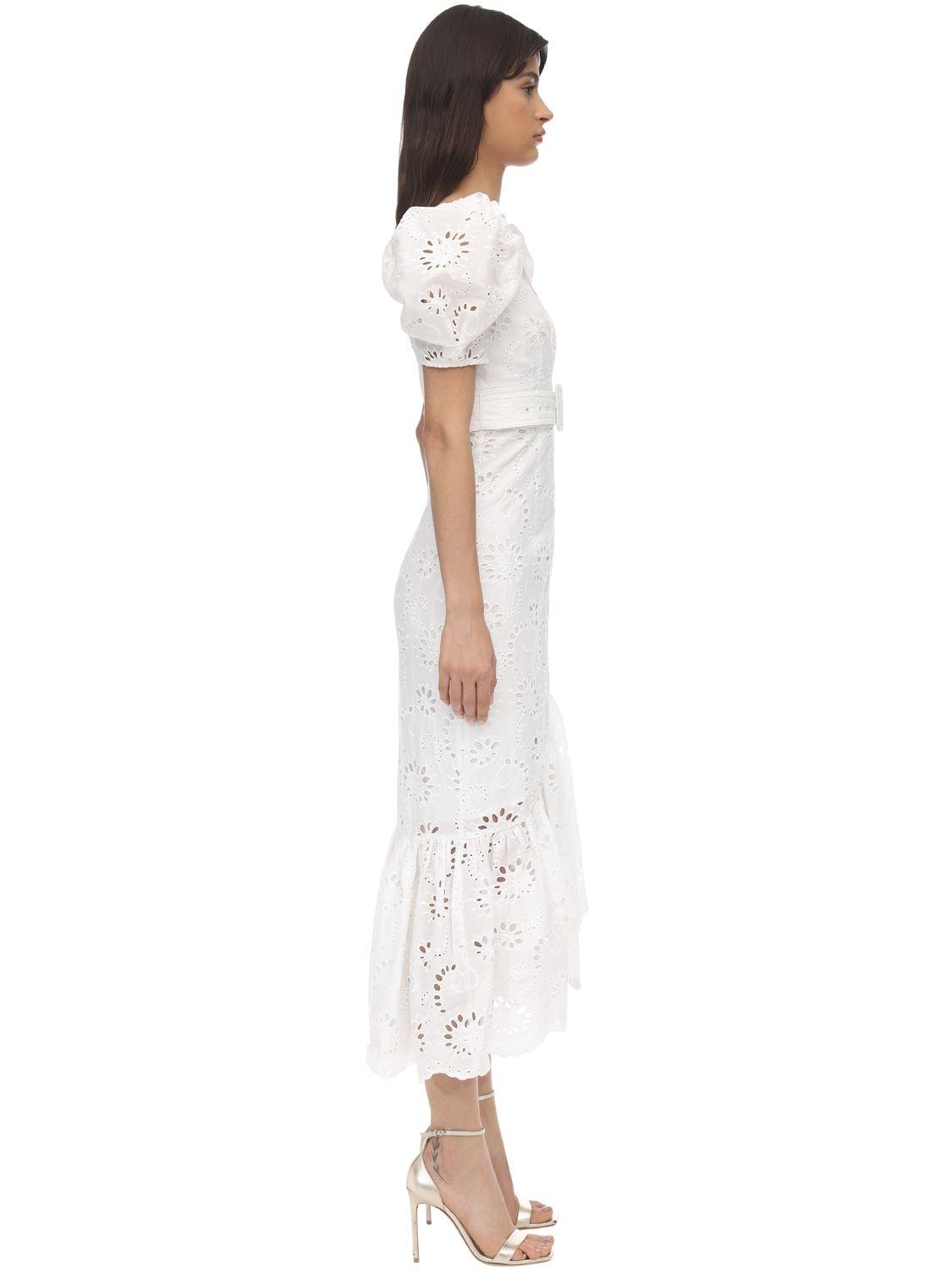 Alice McCALL Ruffled Eyelet Lace Midi Dress in White - Lyst
