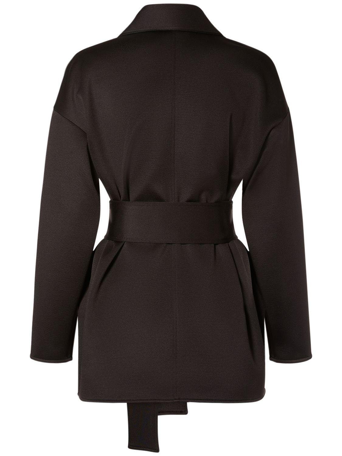 Short black shop belted coat