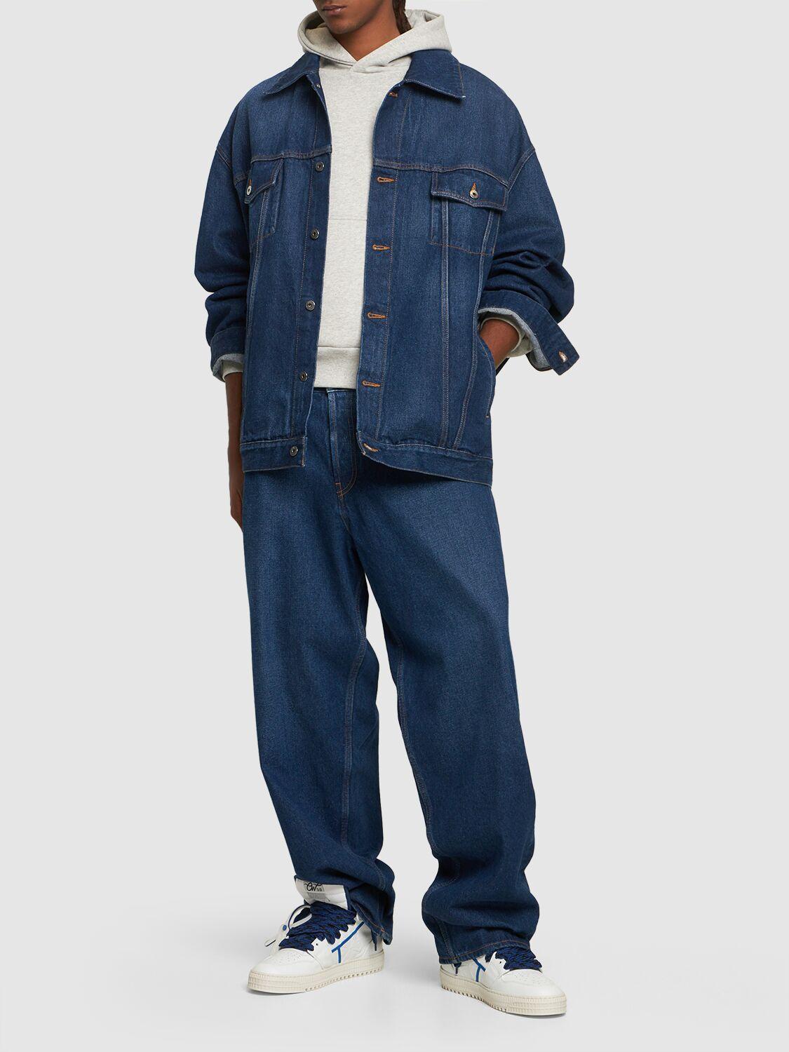 Off White c o Virgil Abloh Arrow Over Denim Cotton Jacket in Blue