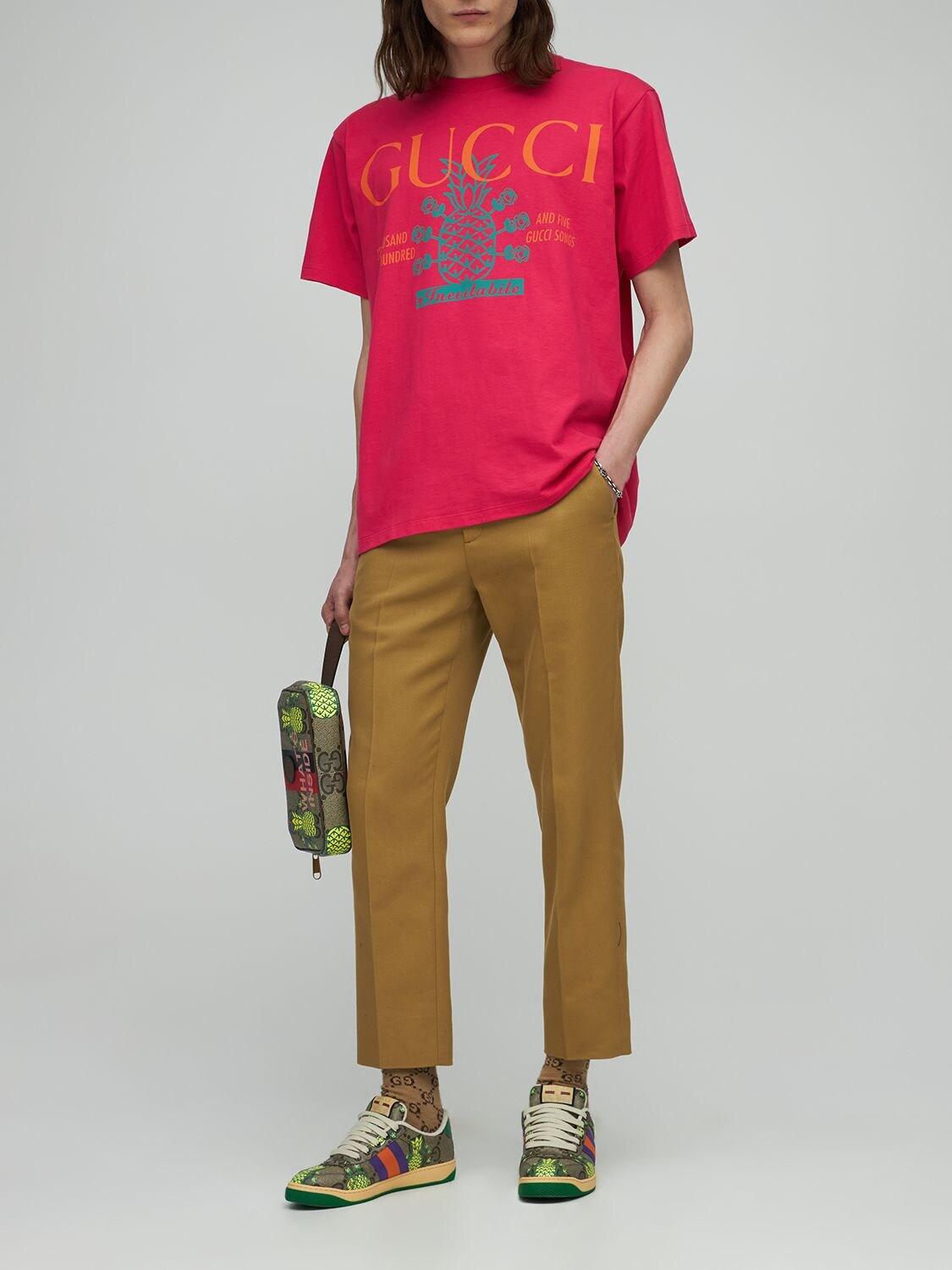 Gucci Cotton T-shirt in Pink for Men | Lyst
