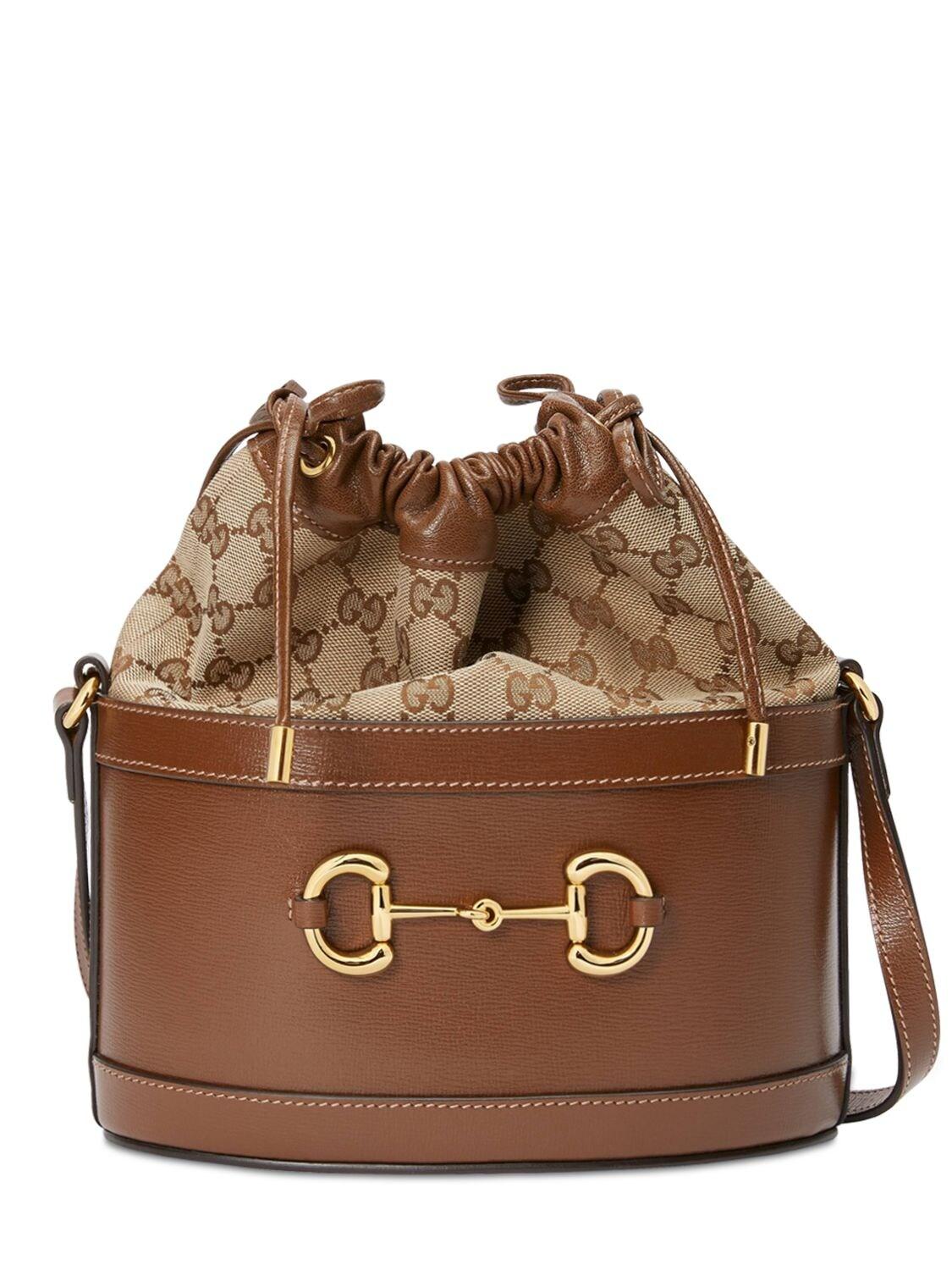 Gucci 1955 Horsebit Leather & Original Gg Bag in Brown Lyst