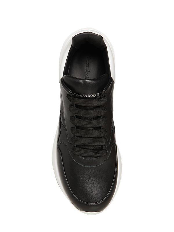 Alexander McQueen Oversize Sneakers In Leather in Black + White (Black ...