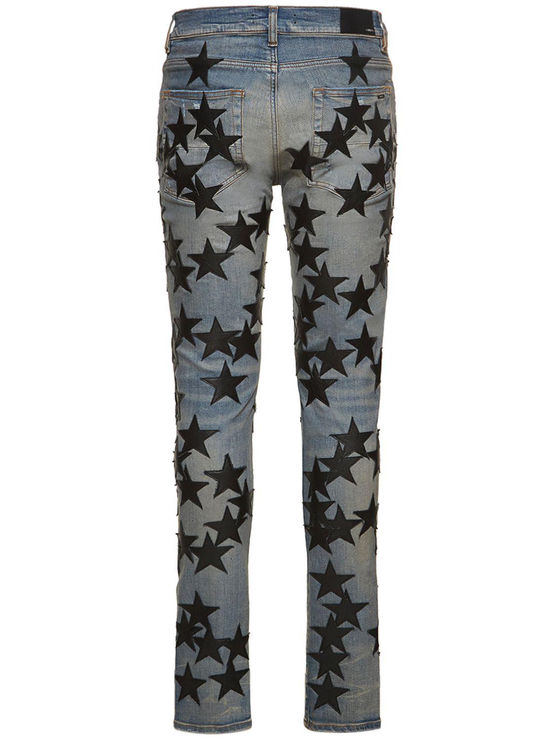 Amiri Chemist Leather Star Jeans in Blue for Men | Lyst