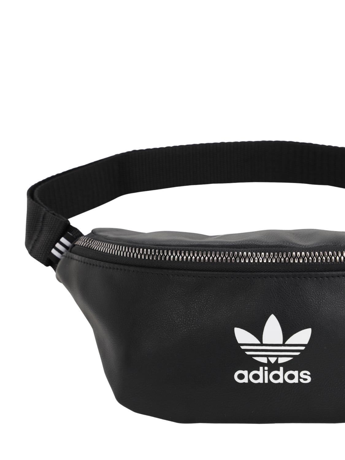 adidas Originals Faux Leather Belt Bag in Black | Lyst Canada