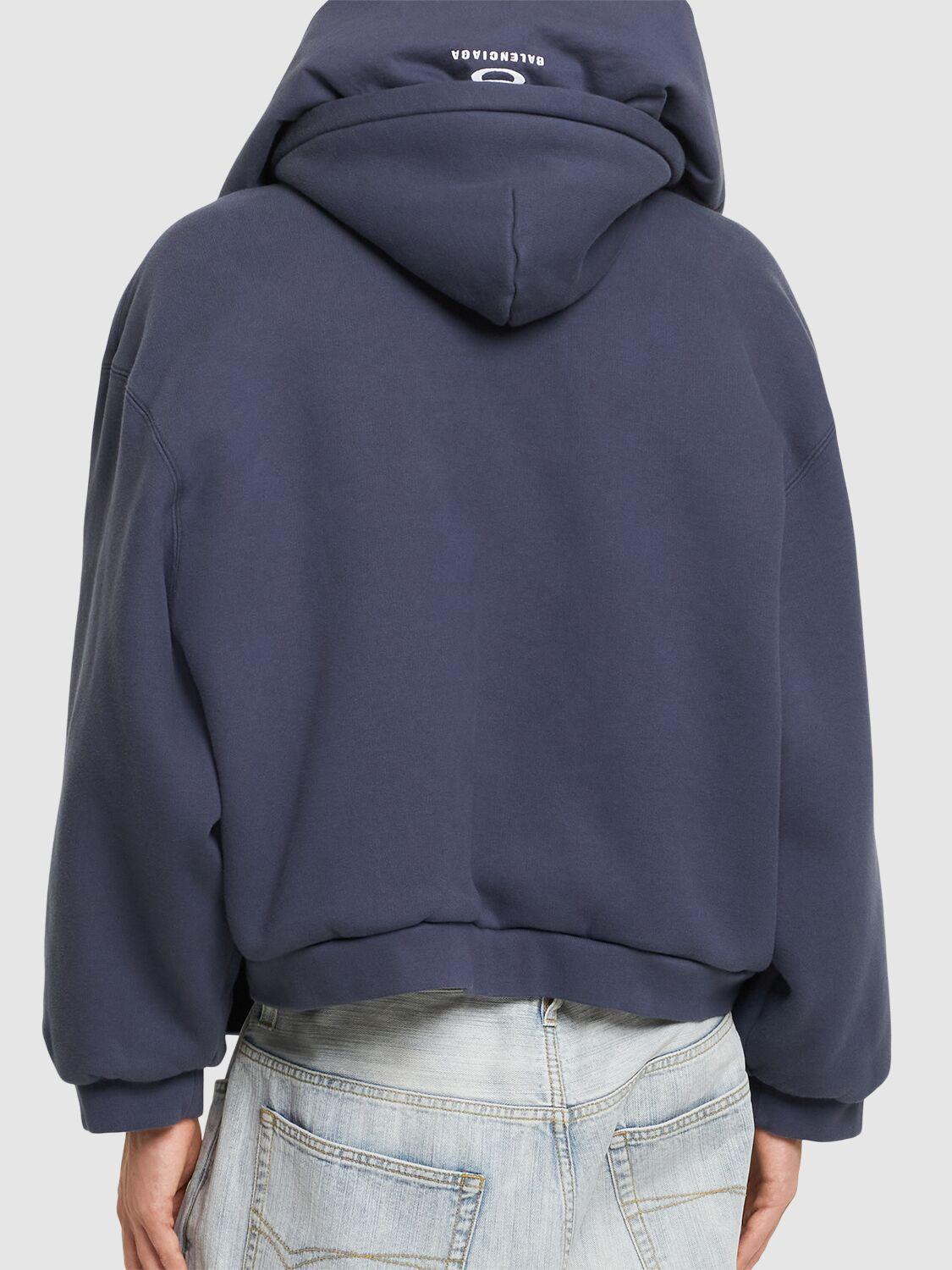【BALENCIAGA】 Incognito コットン ブレンド フーディー Incognito deconstructed cotton jersey hoodie in grey