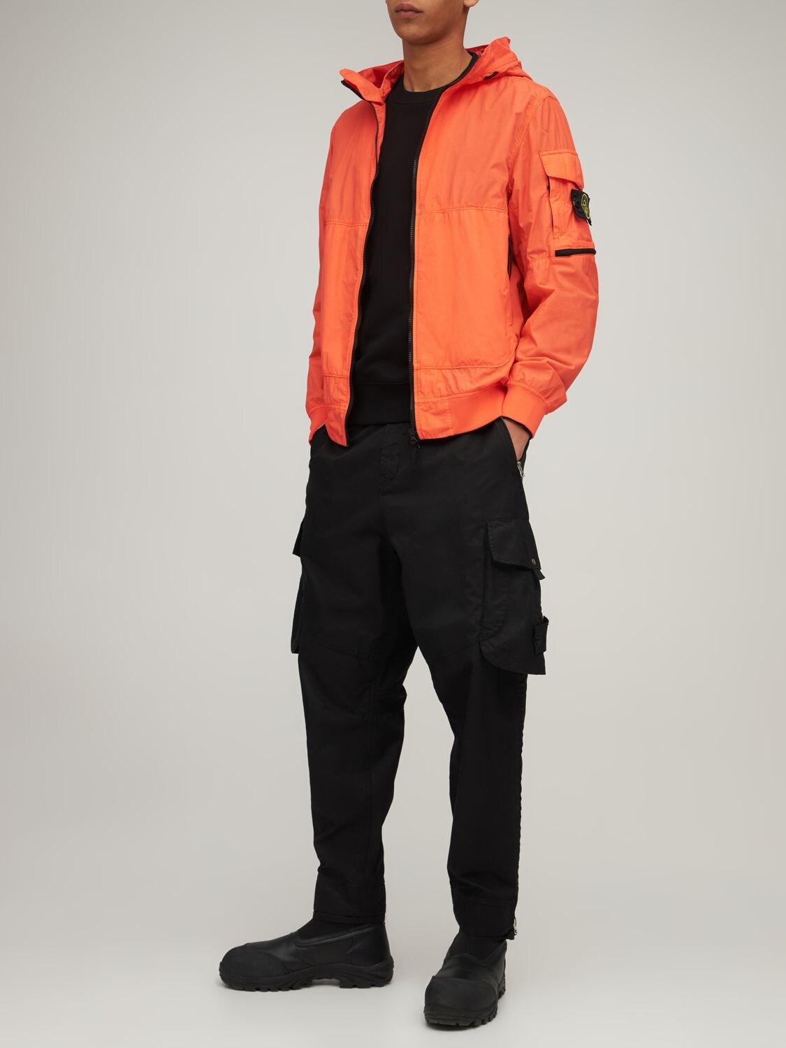 Stone Island Naslan Hooded Jacket in Orange for Men | Lyst