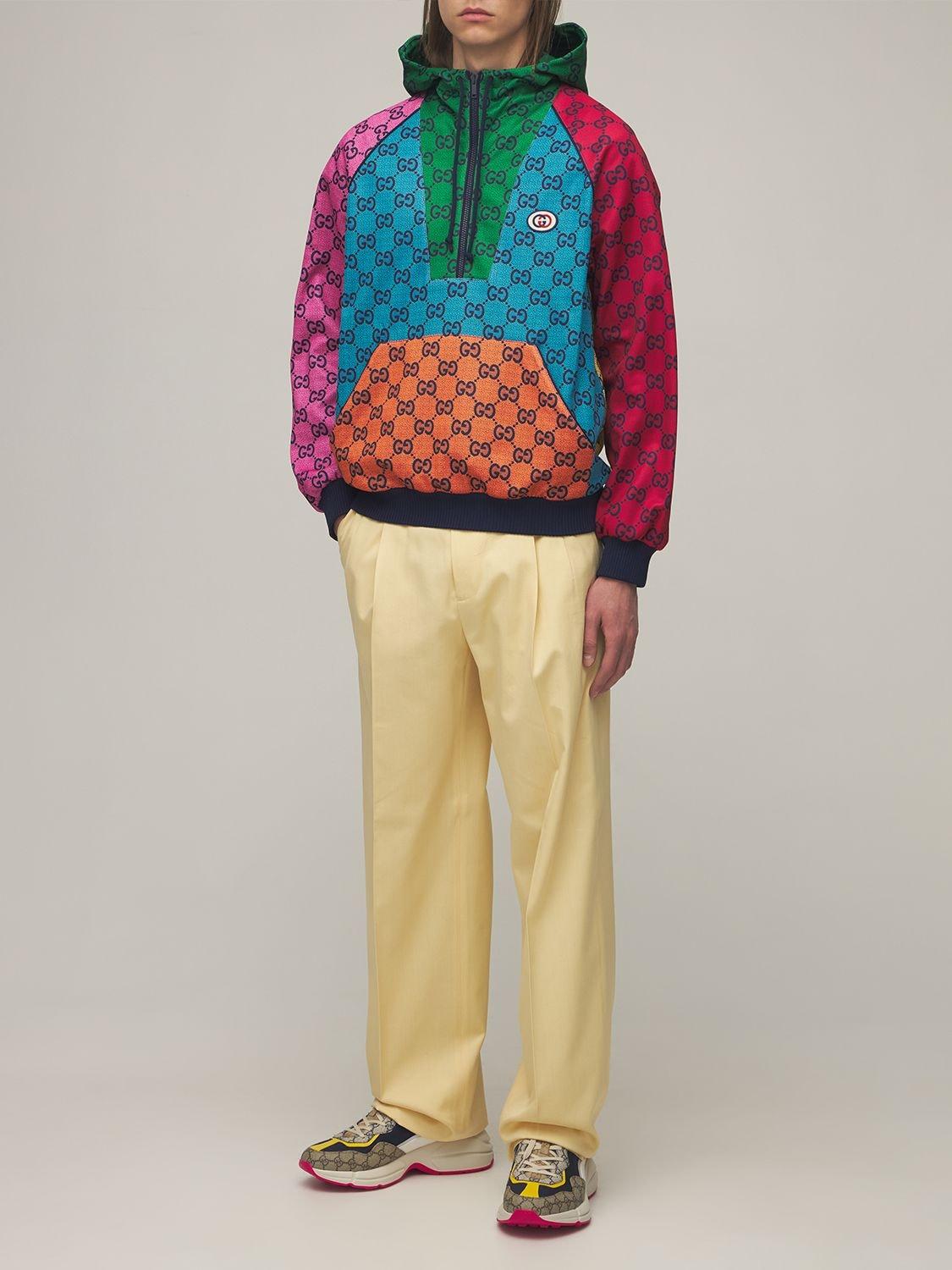 Felpa In Techno Jersey Con Cappuccio E Zip di Gucci da Uomo | Lyst
